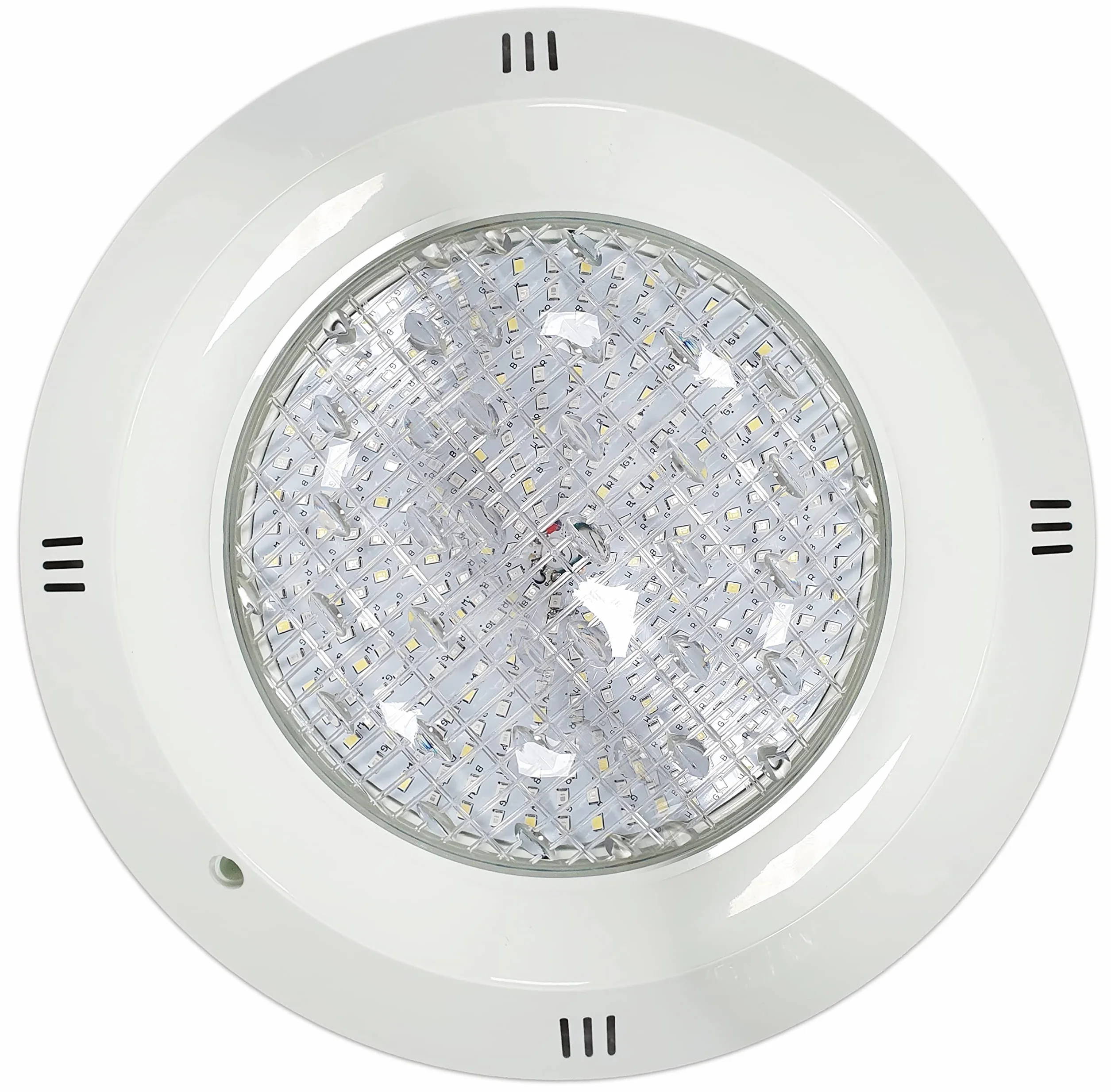 Foco LED Piscina Superficie 35W RGBW Blanco Puro IP68 12V DC Resina 29cm Cable 5 Hilos