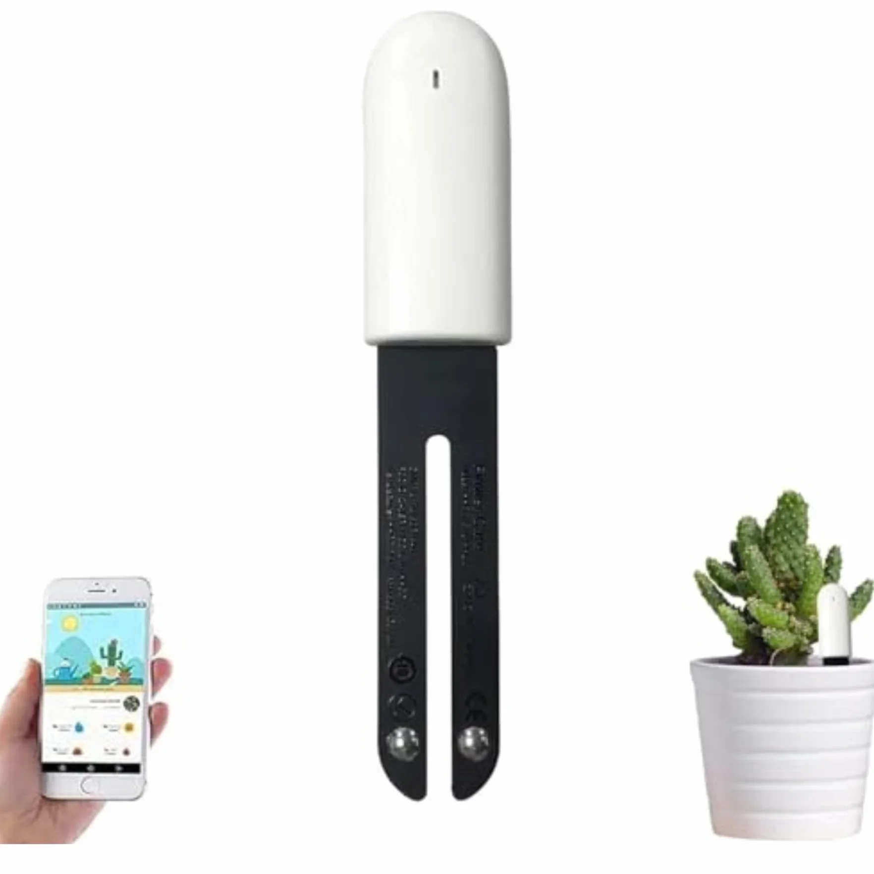 Medidor Humedad Plantas 4 en 1, Higrómetro Digital Inteligente con Monitoreo Humedad/Luz/Fertilidad/Temperatura, Compatible con Mijia APP