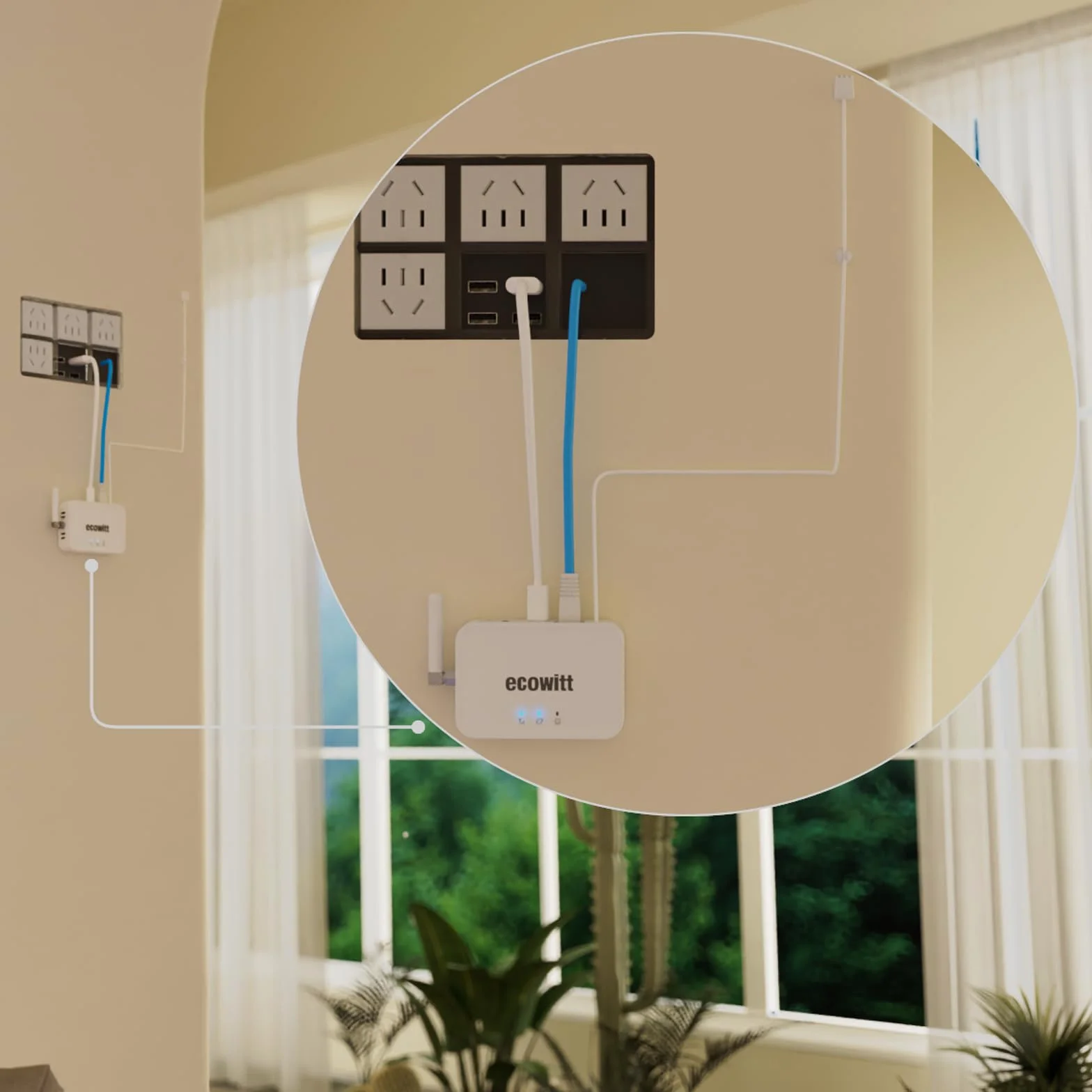 Ecowitt GW3000 Gateway estación meteorológica sensor exterior 3 en 1 WIFI ethernet