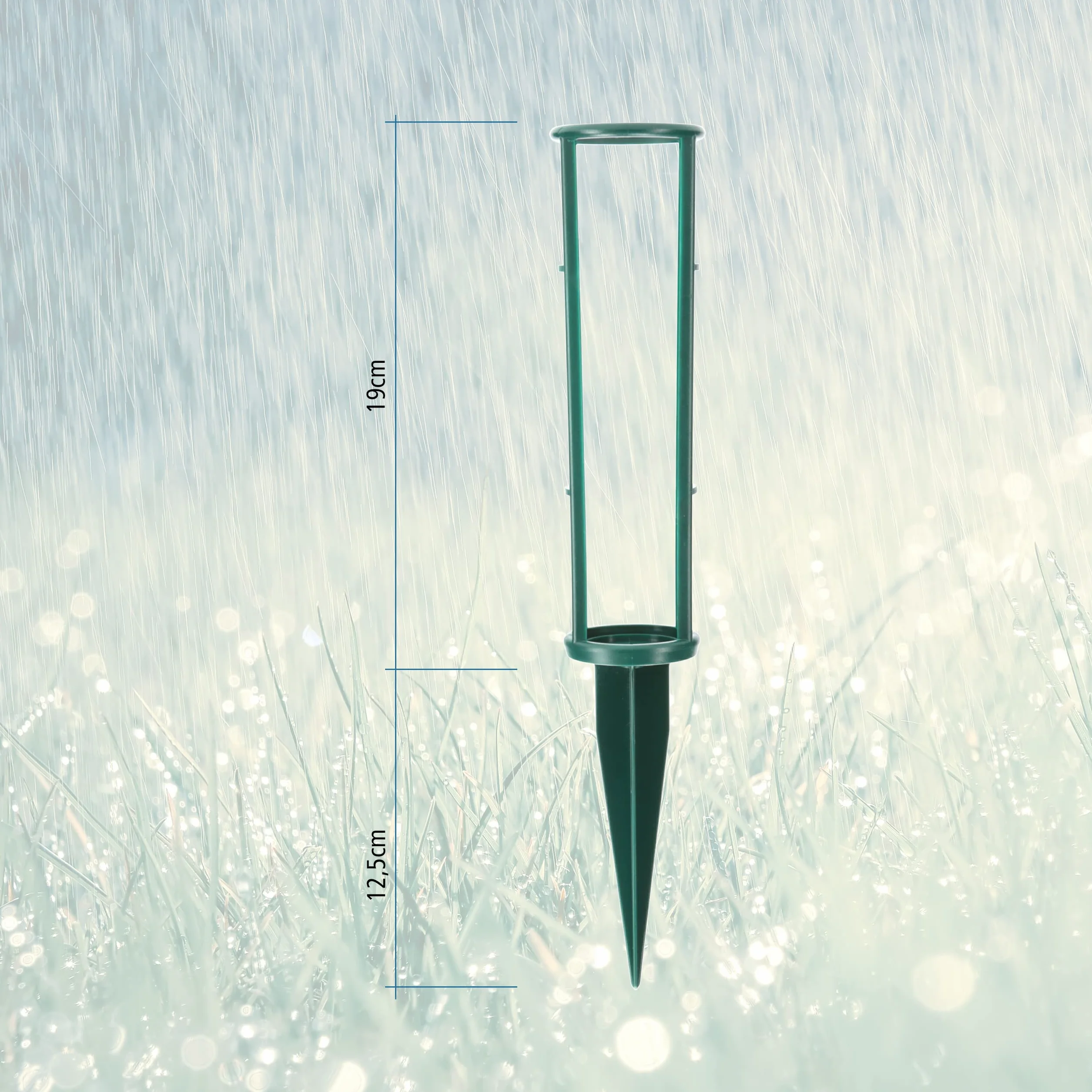Lantelme Pluviómetro con Pica 24 cm x 8 cm Plástico Cristal Medidor de Precipitaciones