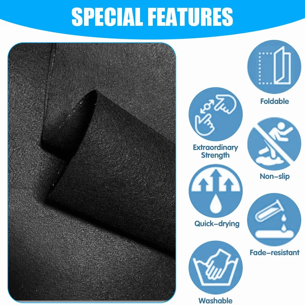 Base de Piscina Redonda 10ft 305cm Lona de Suelo Antideslizante para Piscinas de Pie y Jacuzzis Negro