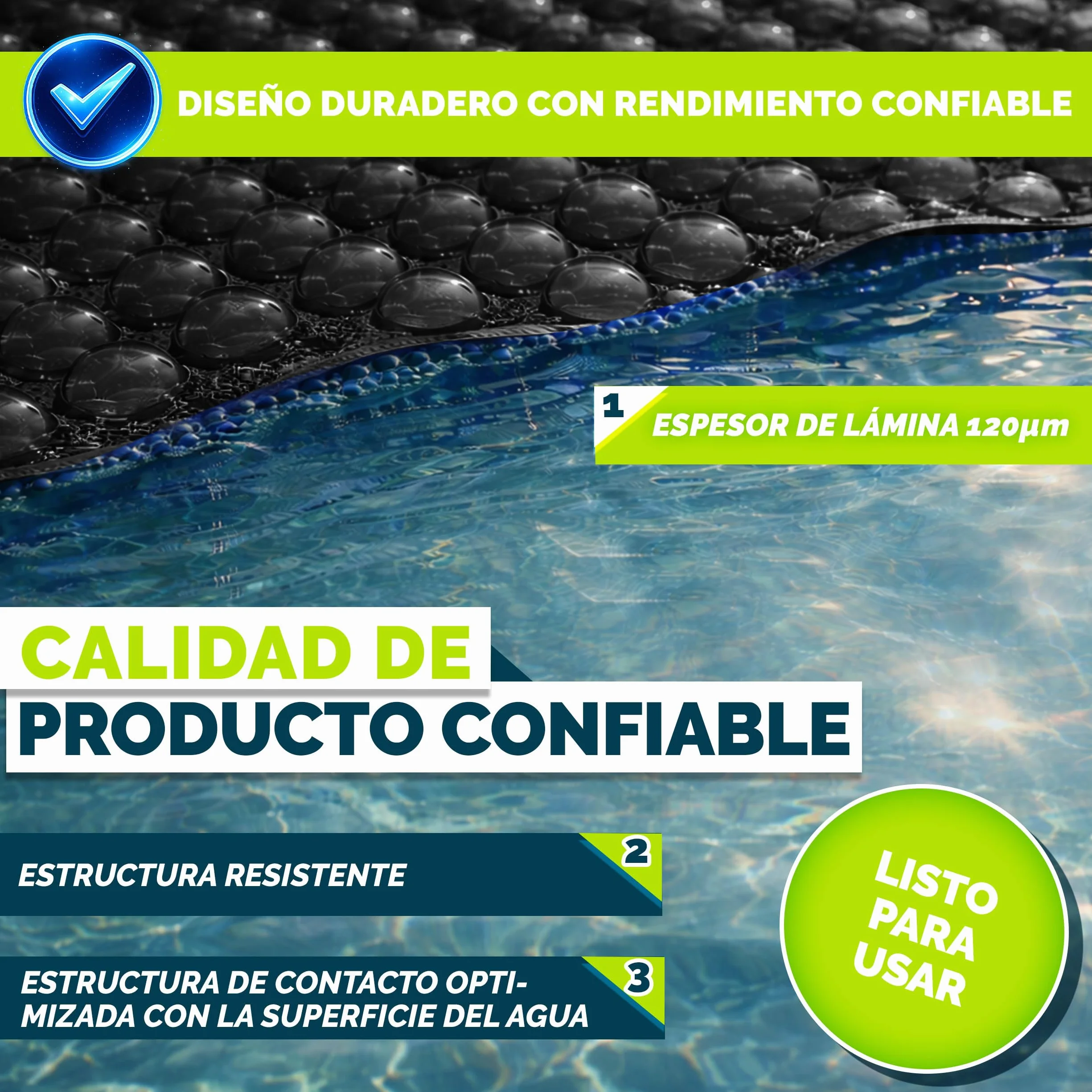 Tillvex Cobertor Solar Piscina Redonda Ø 457 cm 120 µm Cortable a Medida Calefacción Agua