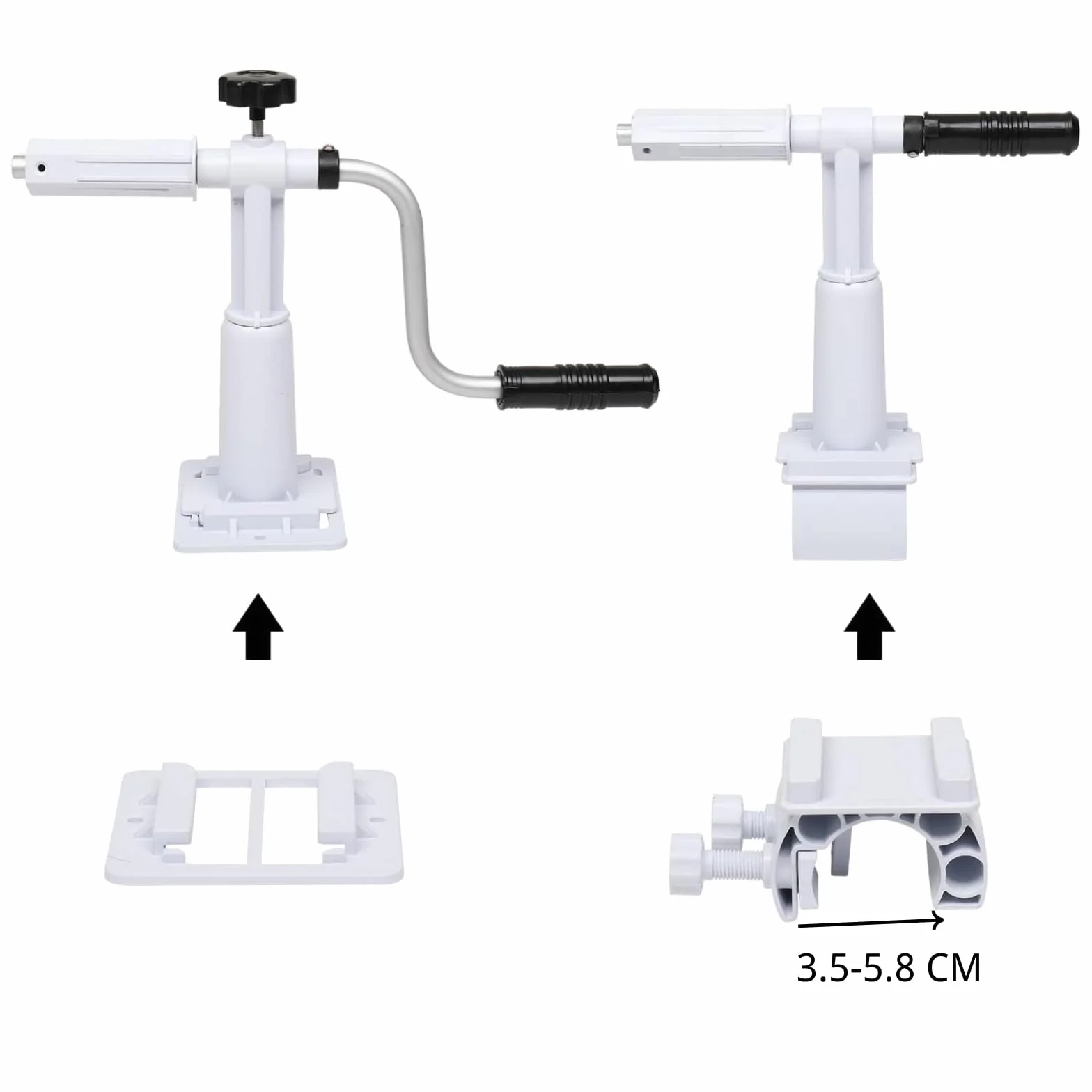 LEADZM Enrollador de lona para piscina profesional de aluminio 1,5-4,5 m blanco