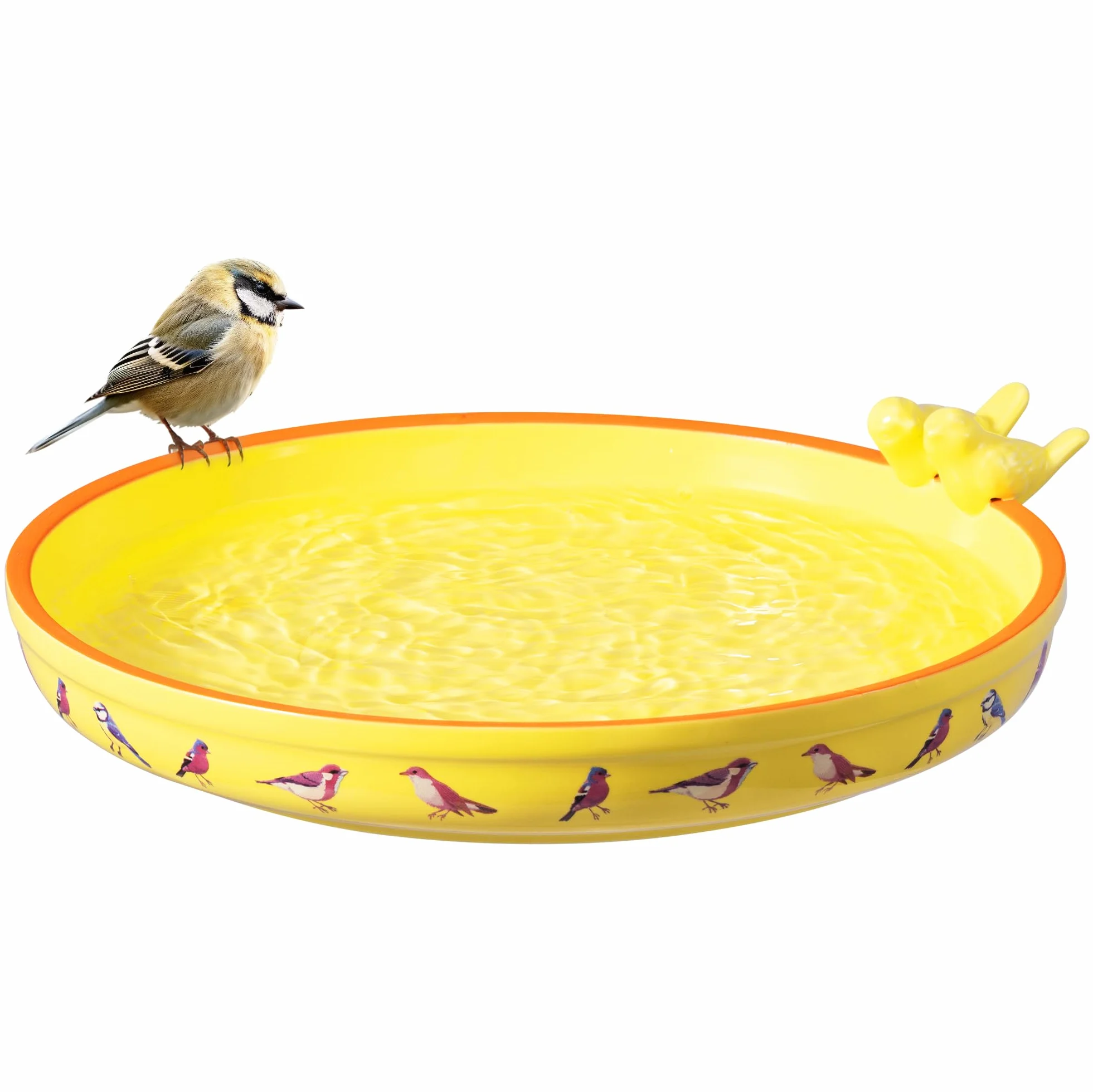 Cerámica Comedero para Pájaros Bebedero Fuente Baño Exterior 25 cm Resistente Heladas