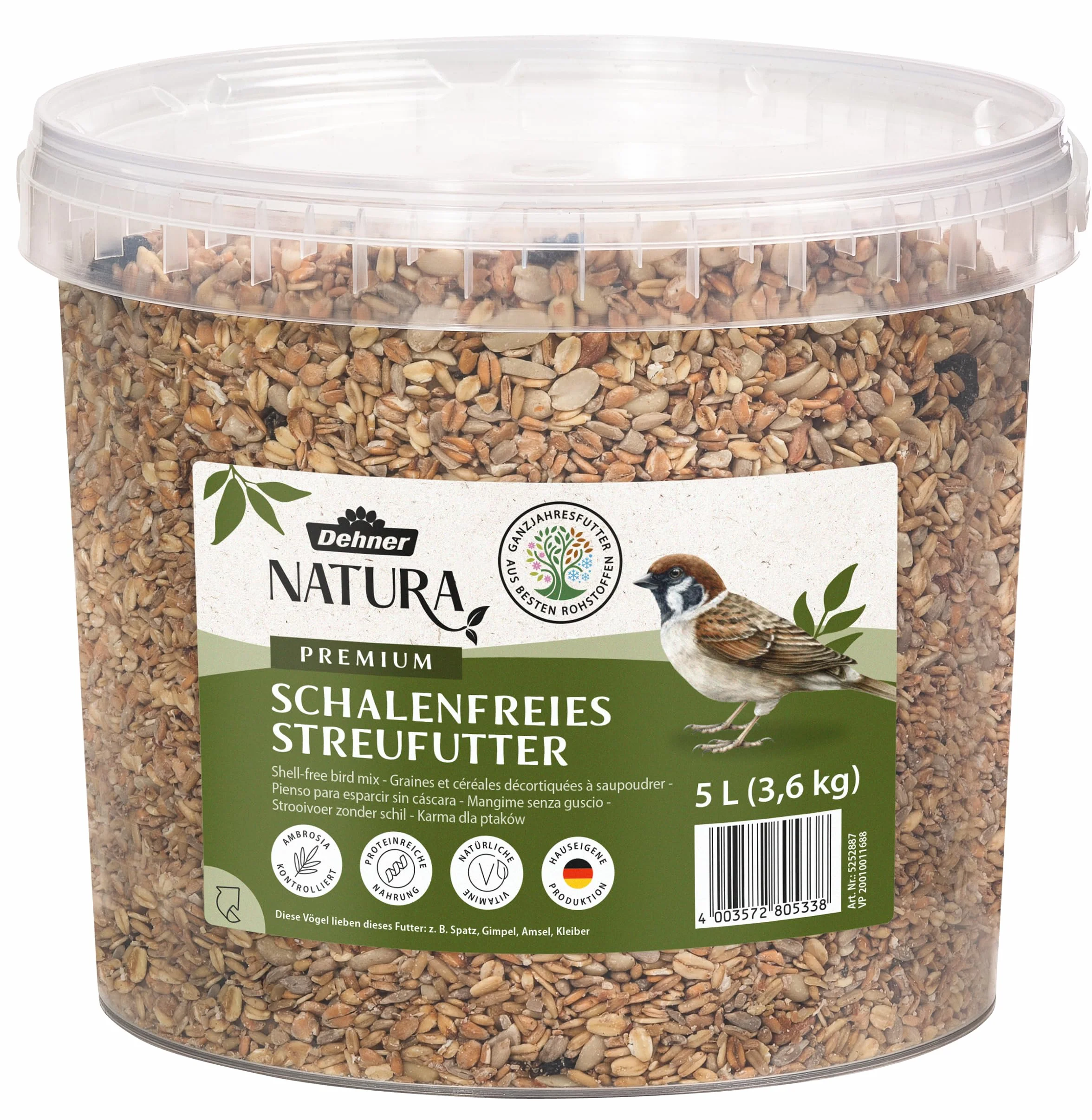 Dehner Natura Comida para Aves Silvestres sin cáscara