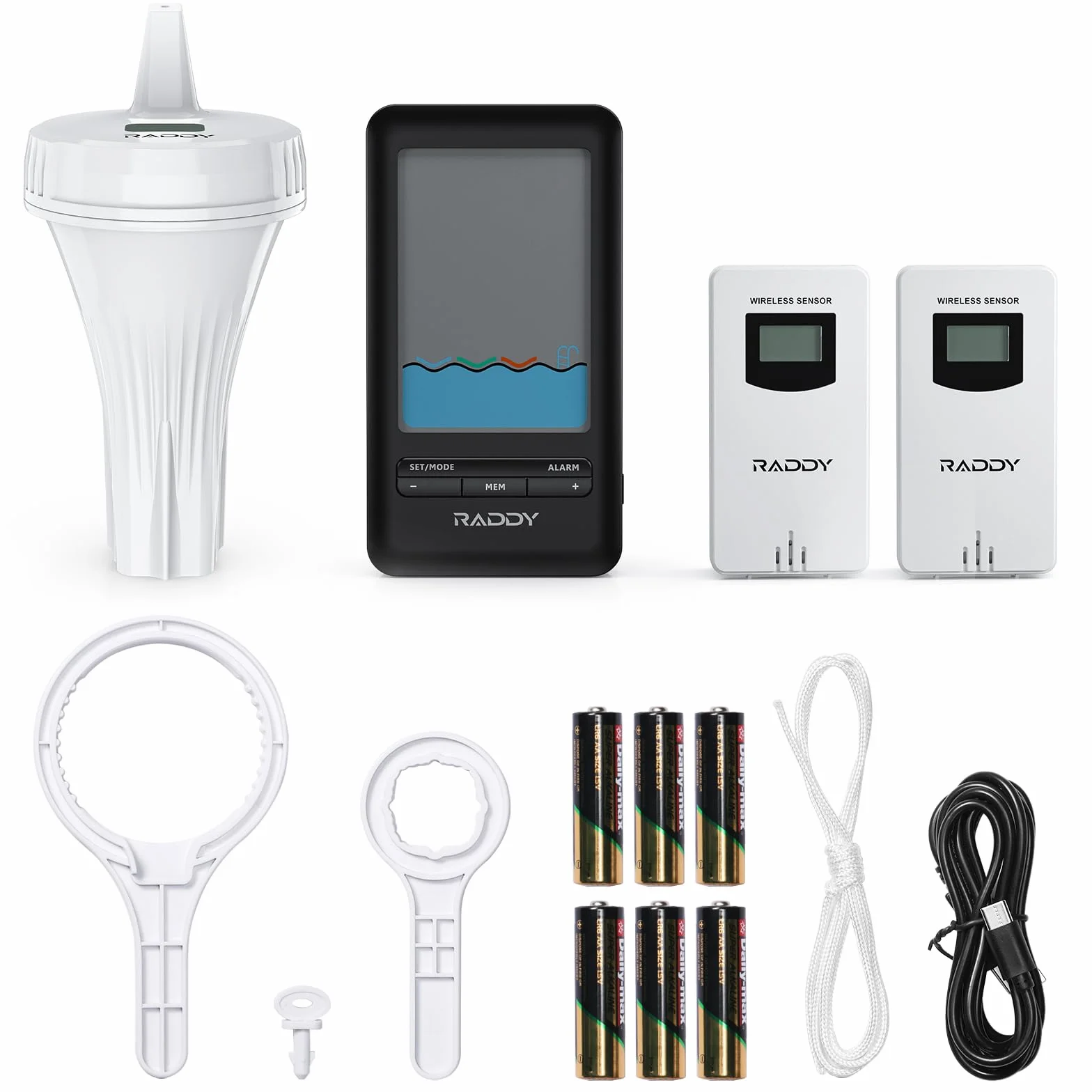 Raddy PT-3 Termómetro para piscina Wi-Fi flotante con monitoreo remoto APP y 2 sensores adicionales