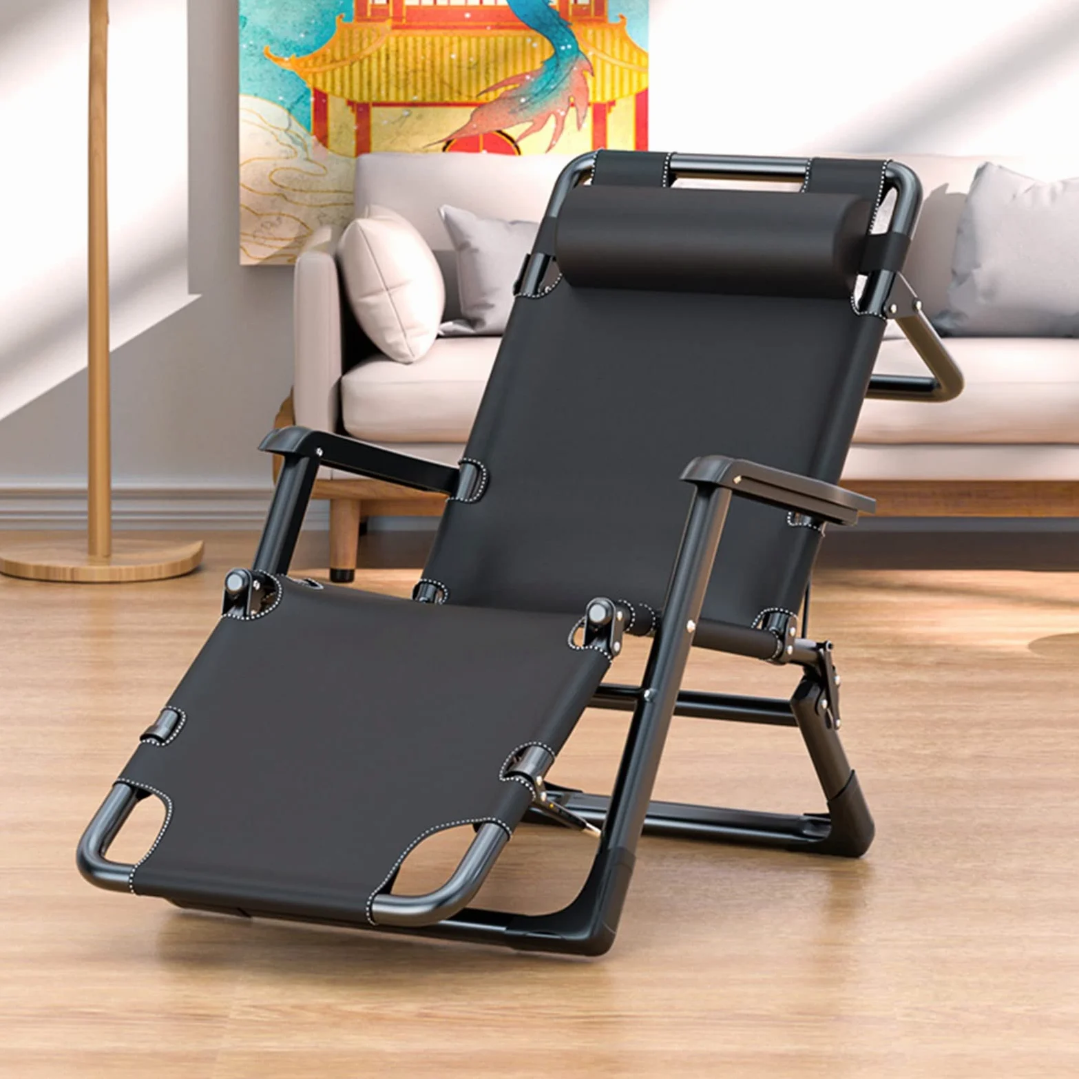 Silla de Gravedad Cero, sillón Acolchado para Exteriores, sillón reclinable de Gravedad Cero, sillón reclinable para Exteriores, Resistente y cómodo, soporta hasta 200 kg (Color: A, tamaño: