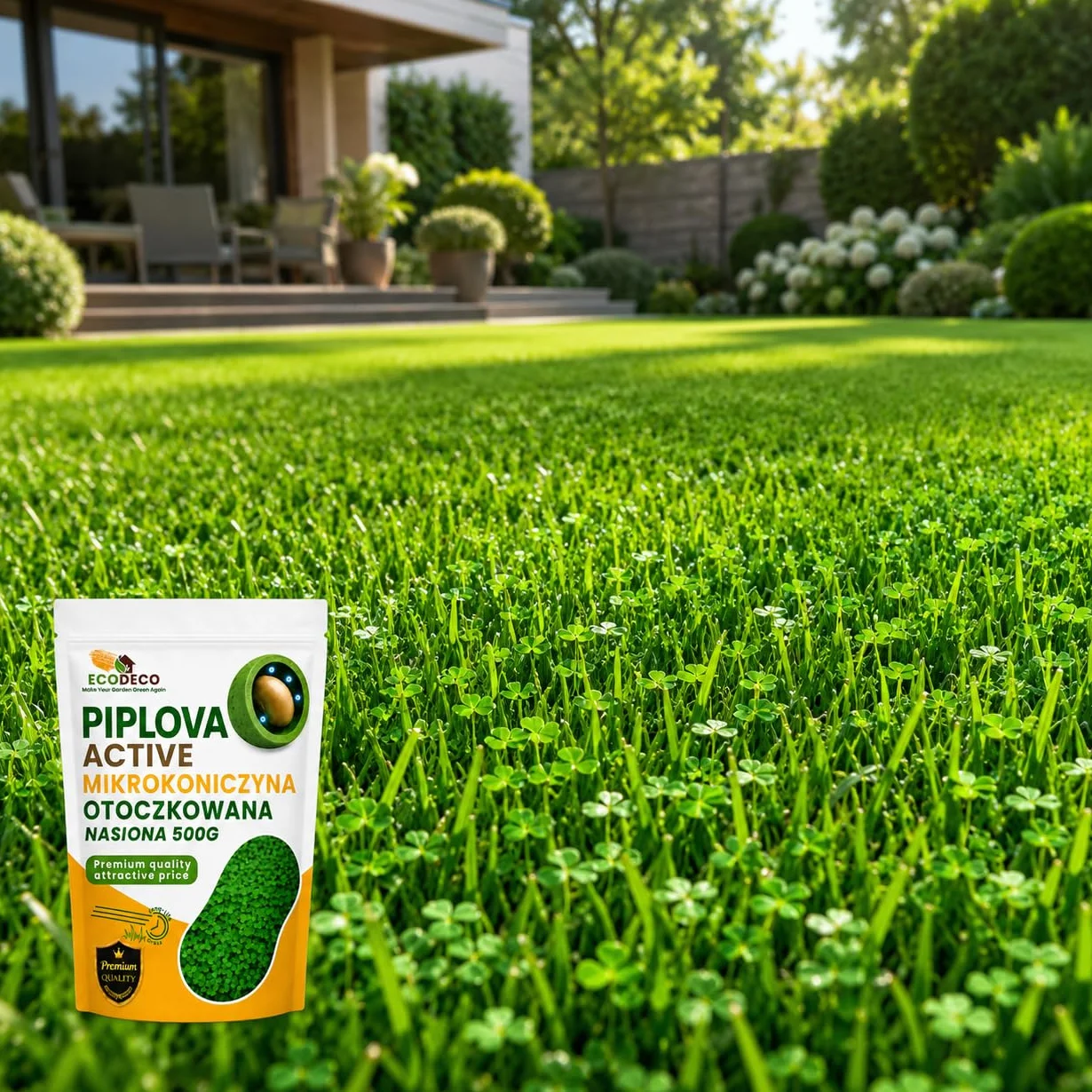 Semillas Césped Trébol Enano 500g (200m²) - Blanco Microtrébol Tapizante Resistente para Jardín
