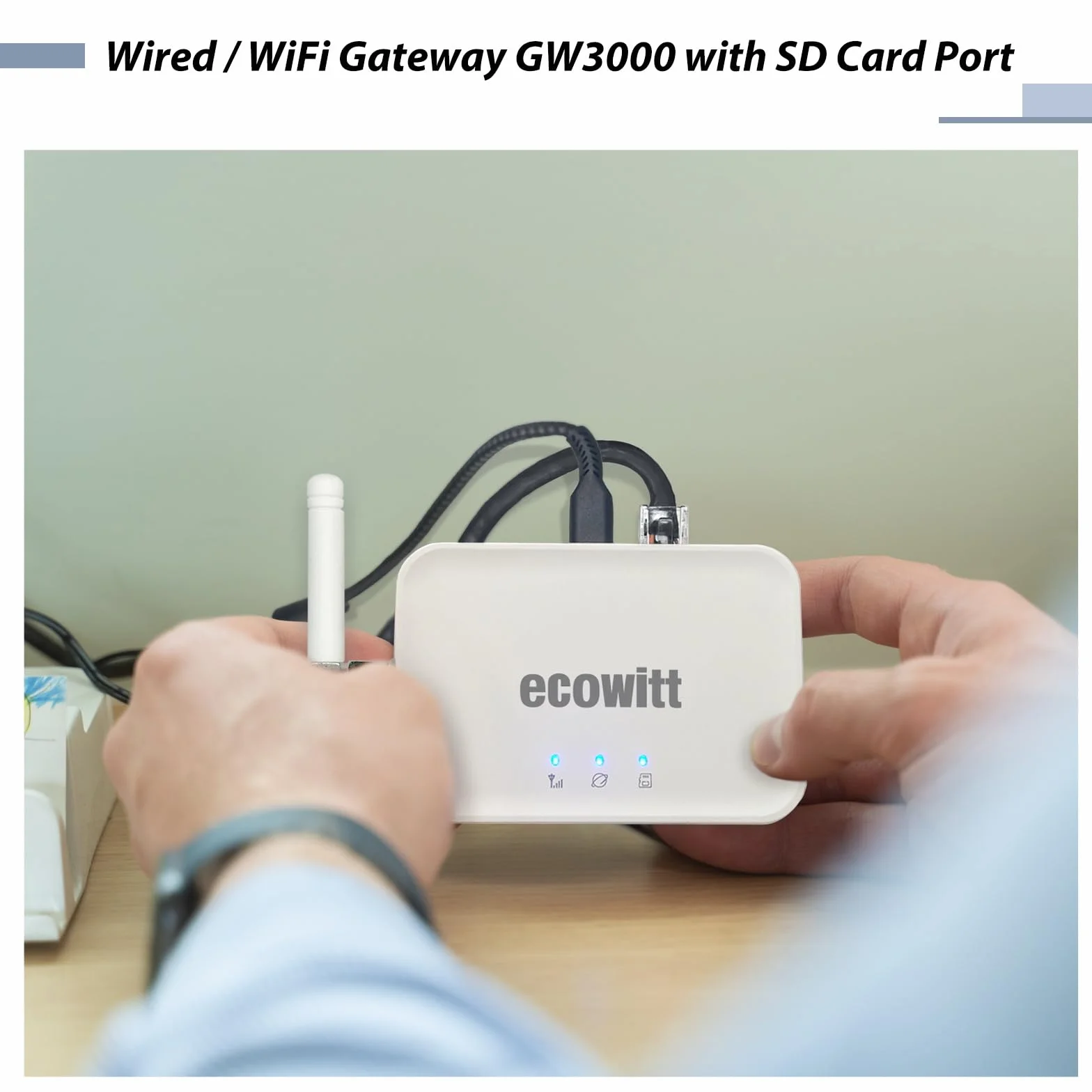 Ecowitt GW3000 Gateway estación meteorológica sensor exterior 3 en 1 WIFI ethernet