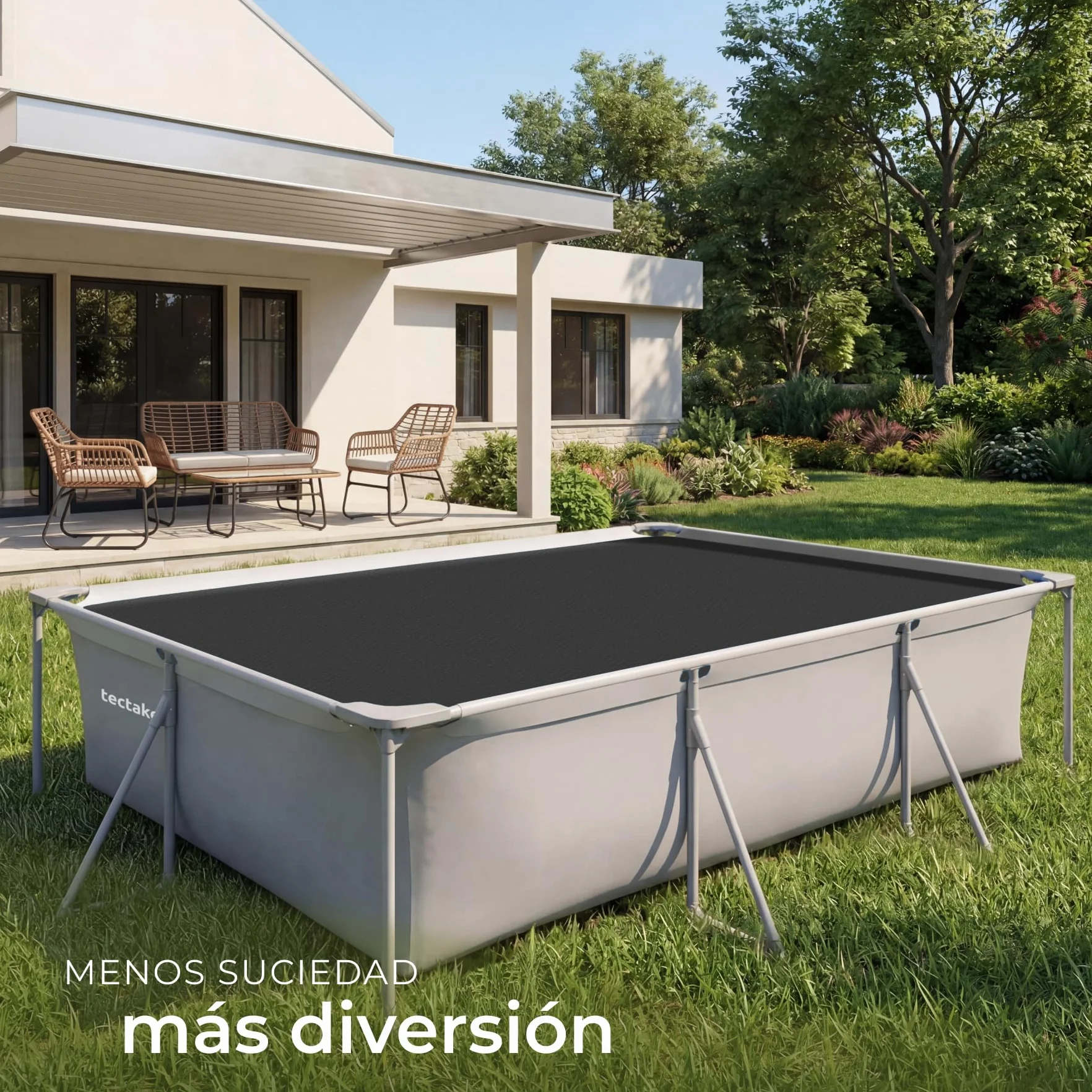 Cobertor Solar para Piscina Desmontable 160 x 260 cm Negro