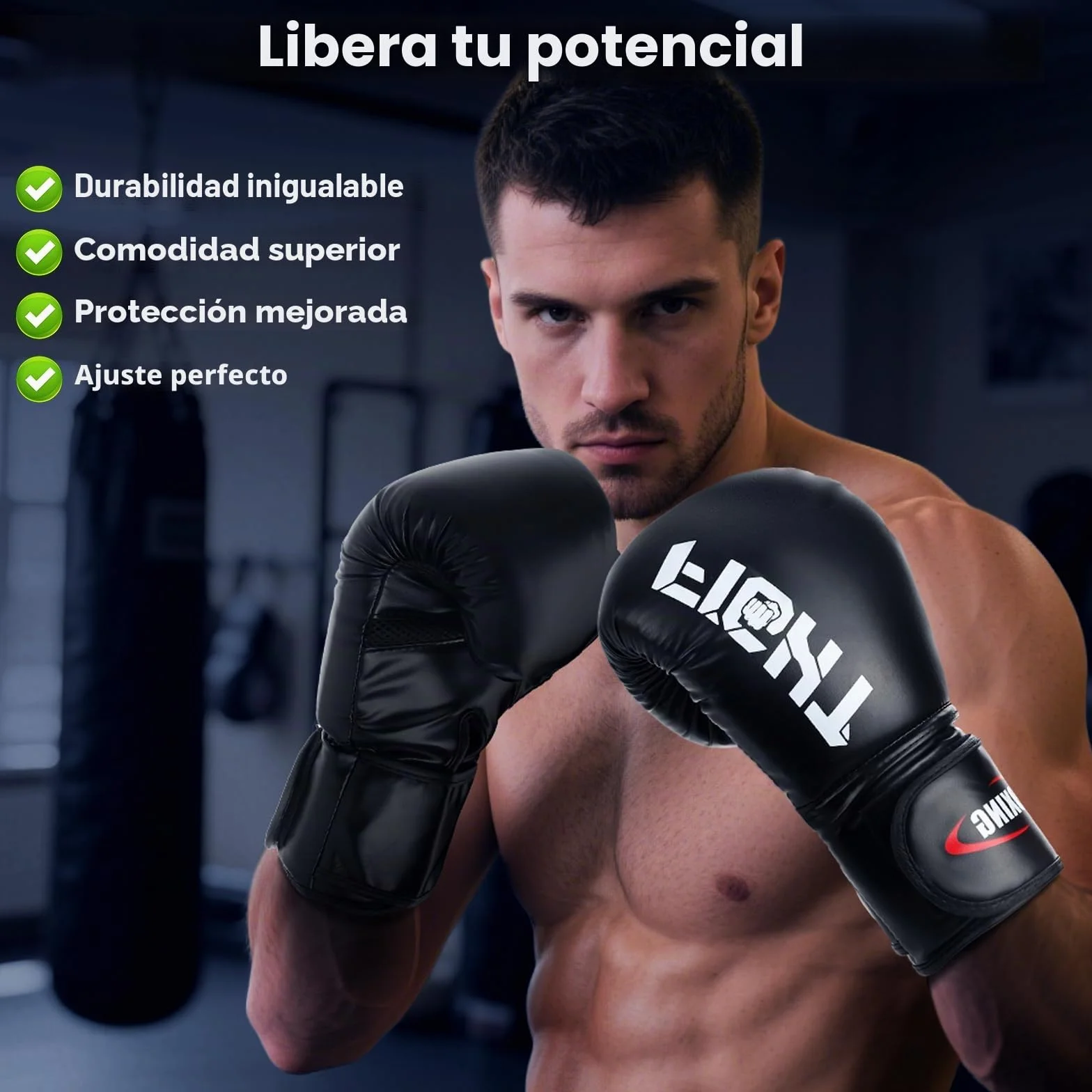 Guantes de Boxeo Premium Cuero para Adulto Saco Sparring Kickboxing MMA 12 14 16oz