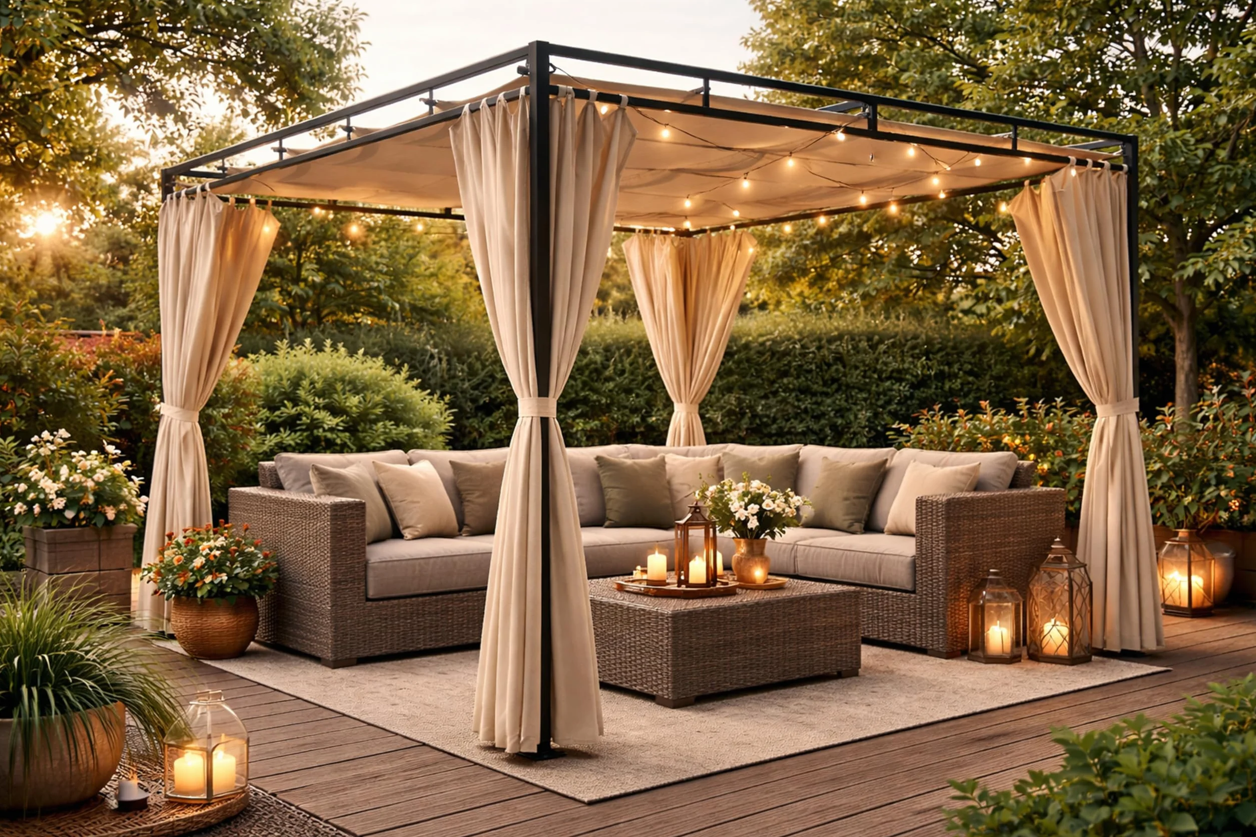 Quick-Star Techo de Repuesto para Tejado Plano Pergola Firenze 3 x 3 m Arena