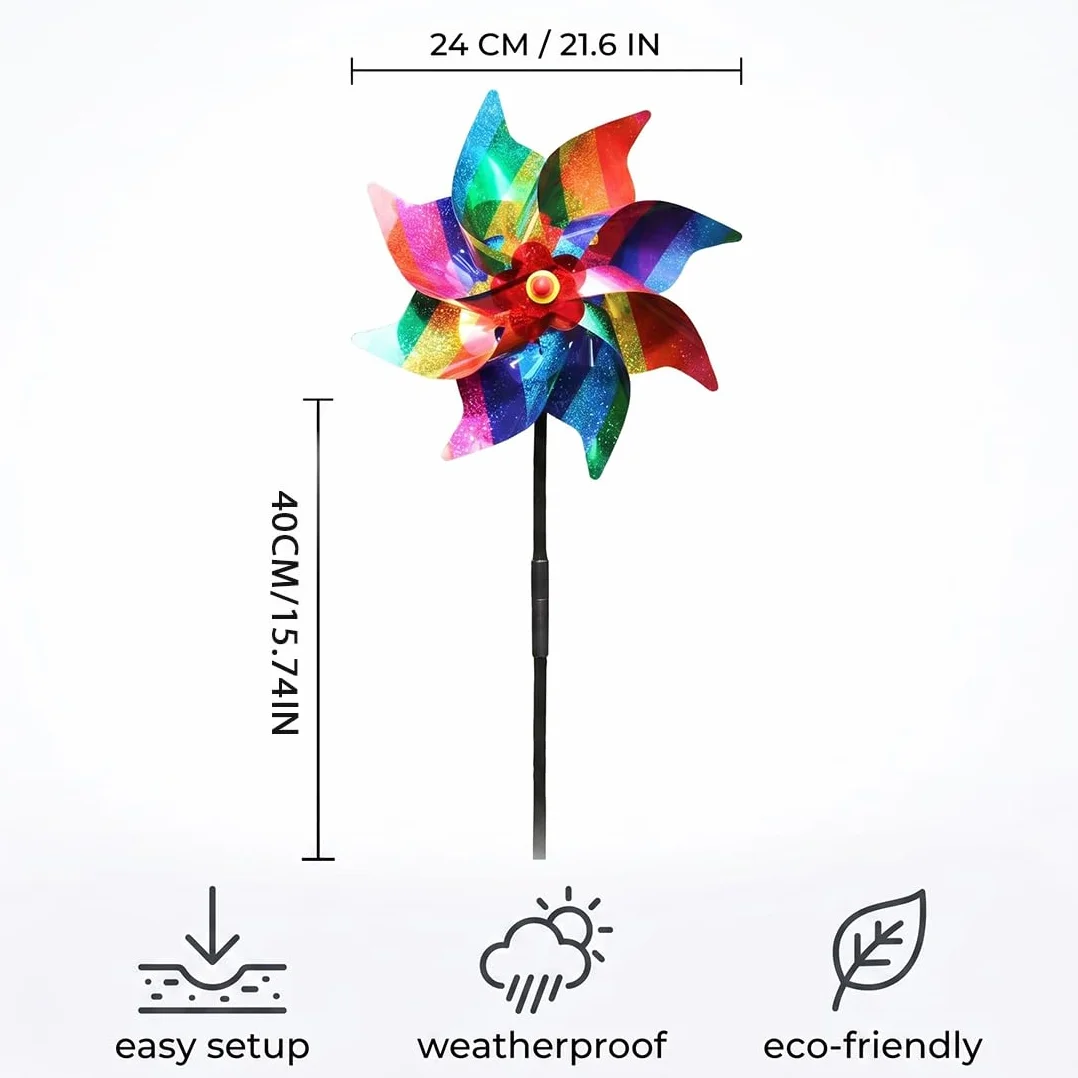 Espantapájaros giratorios reflectantes para jardín, 4 piezas coloridas