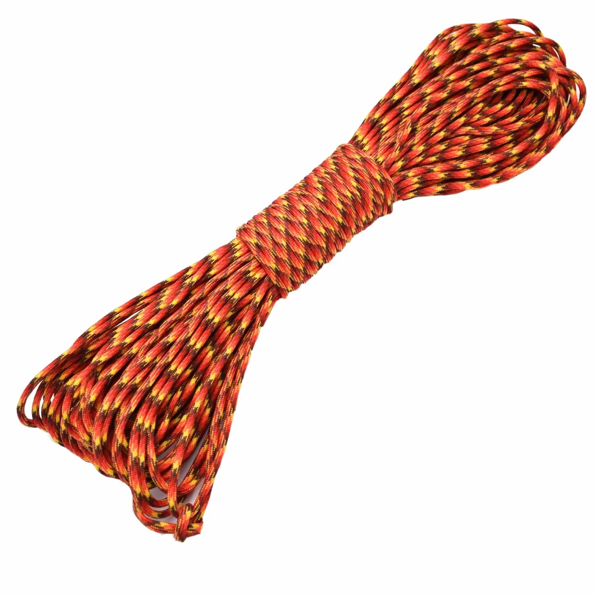 Paracord 550 de 7 hilos tipo III de 100 pies, camuflaje rojo caliente