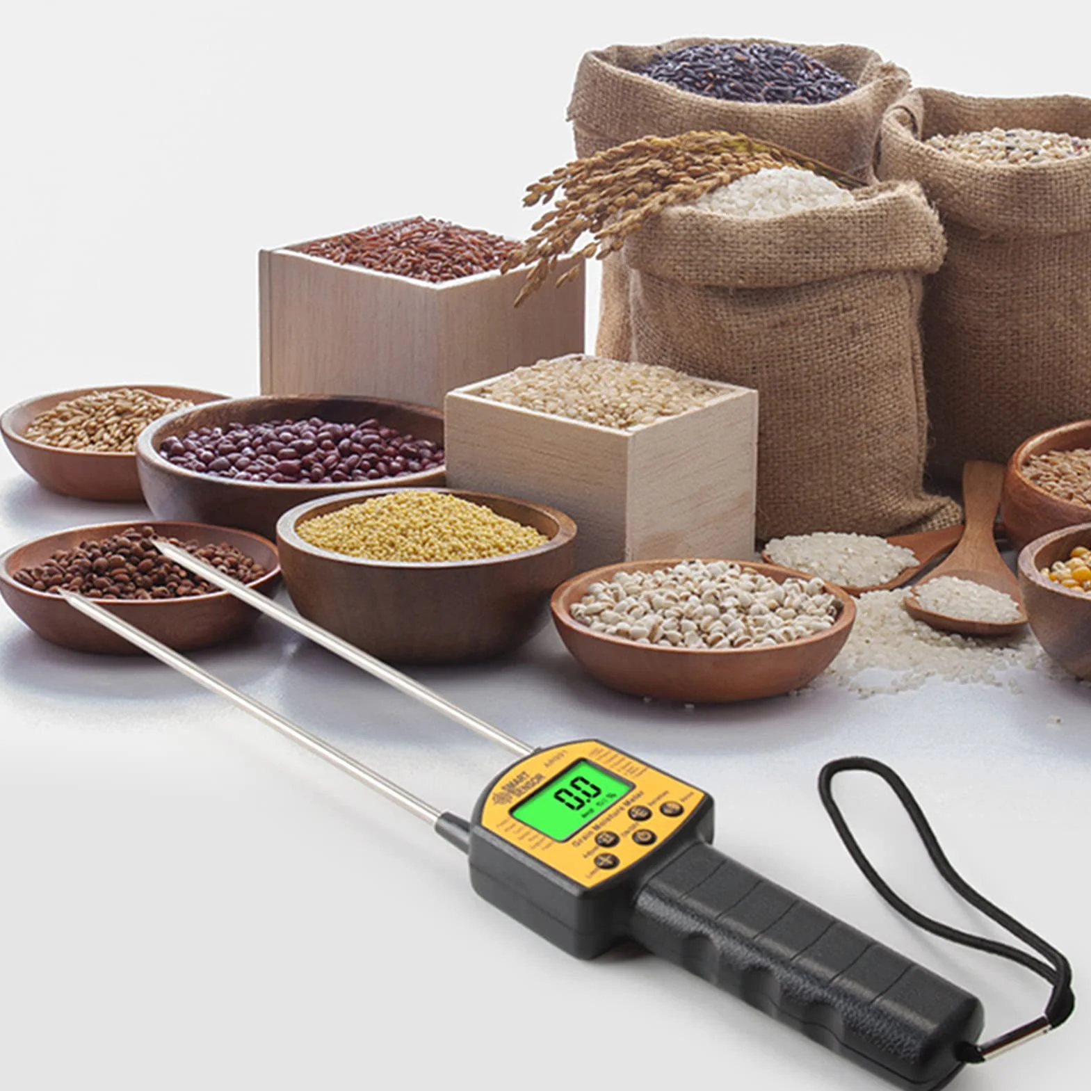 AR991 Medidor de humedad de grano digital portátil con sonda para trigo maíz arroz soja
