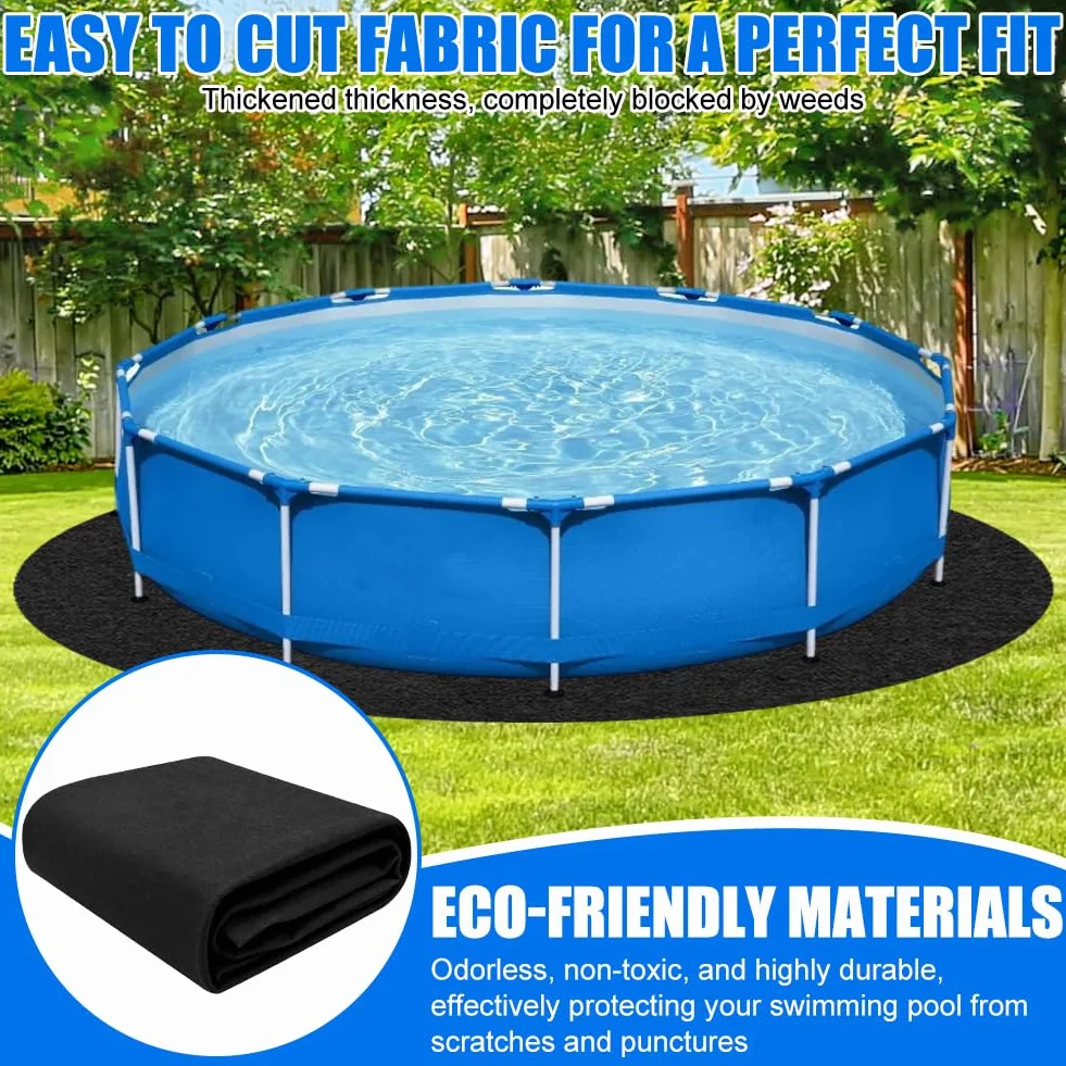 Lona redonda para piscina antideslizante 370 cm resistente al calor suelo de jardín y terraza