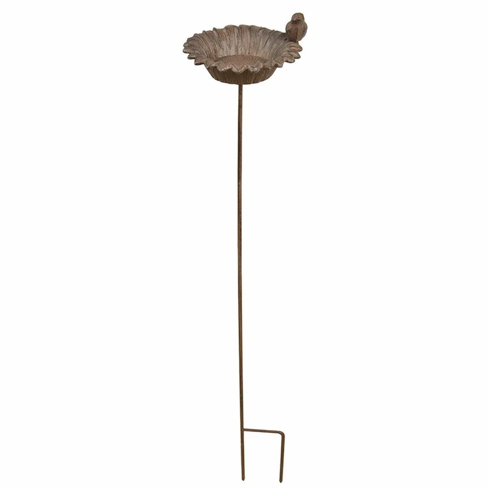 Esschert Design Fallen Fruits Bañera de Hierro Fundido para pájaros en Forma de Girasol