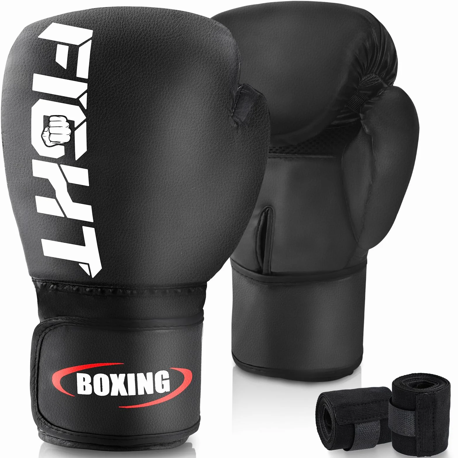 Guantes de Boxeo Premium Cuero para Adulto Saco Sparring Kickboxing MMA 12 14 16oz