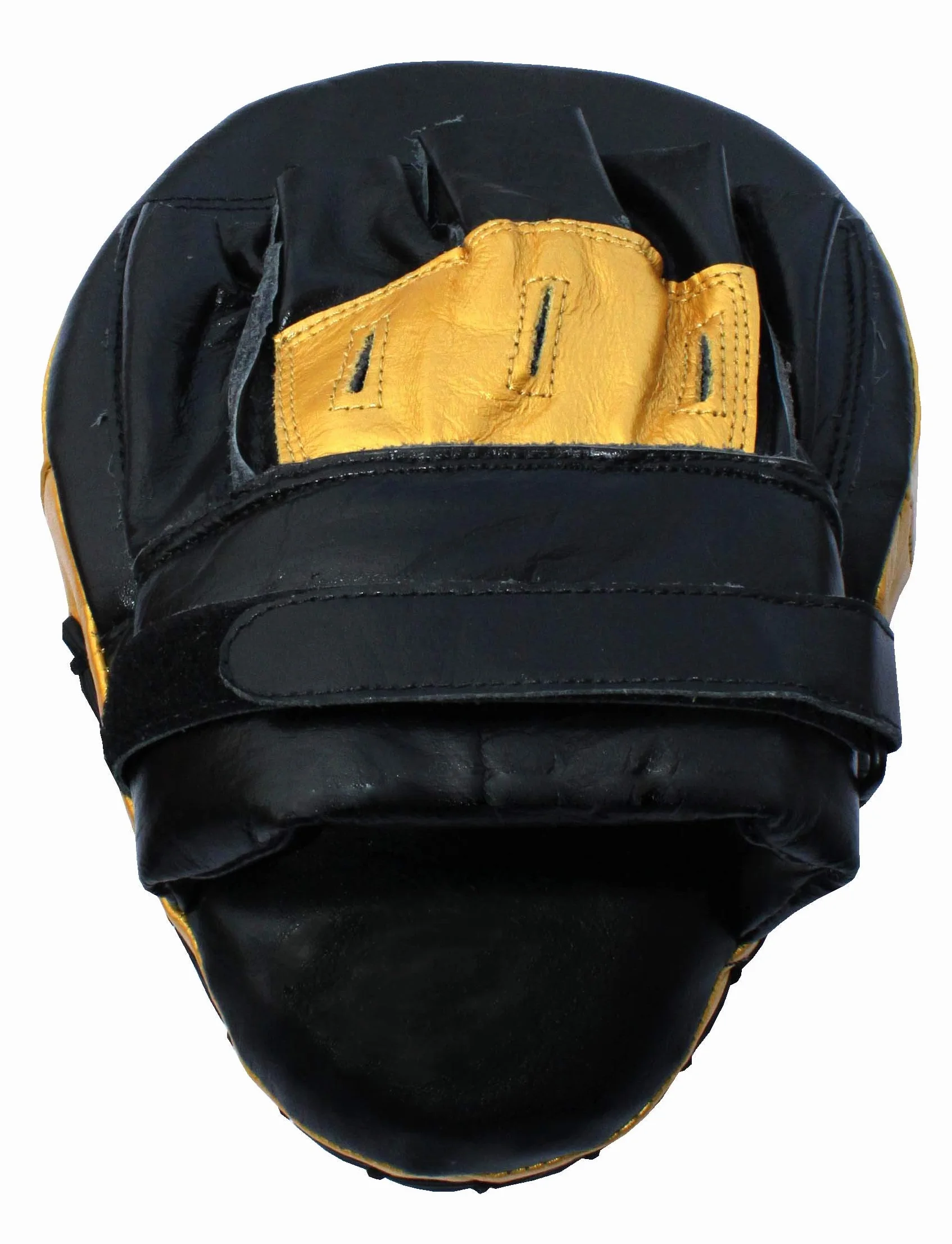 Lisaro Manoplas de boxeo de piel negro y dorado Free Size