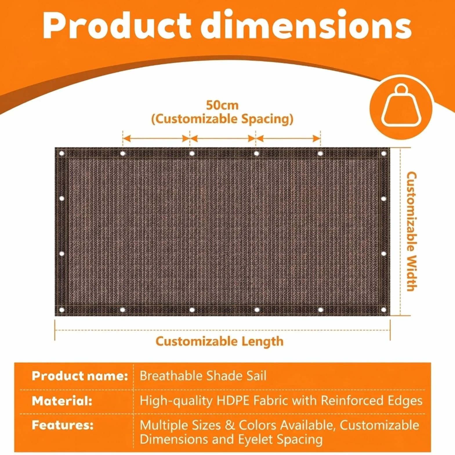 Toldo para Sombra 100 x 435 cm Protección UV Malla Sombreo Toldo Varios Tamaños para Invernadero Plantas Terraza, Amarillo Arena