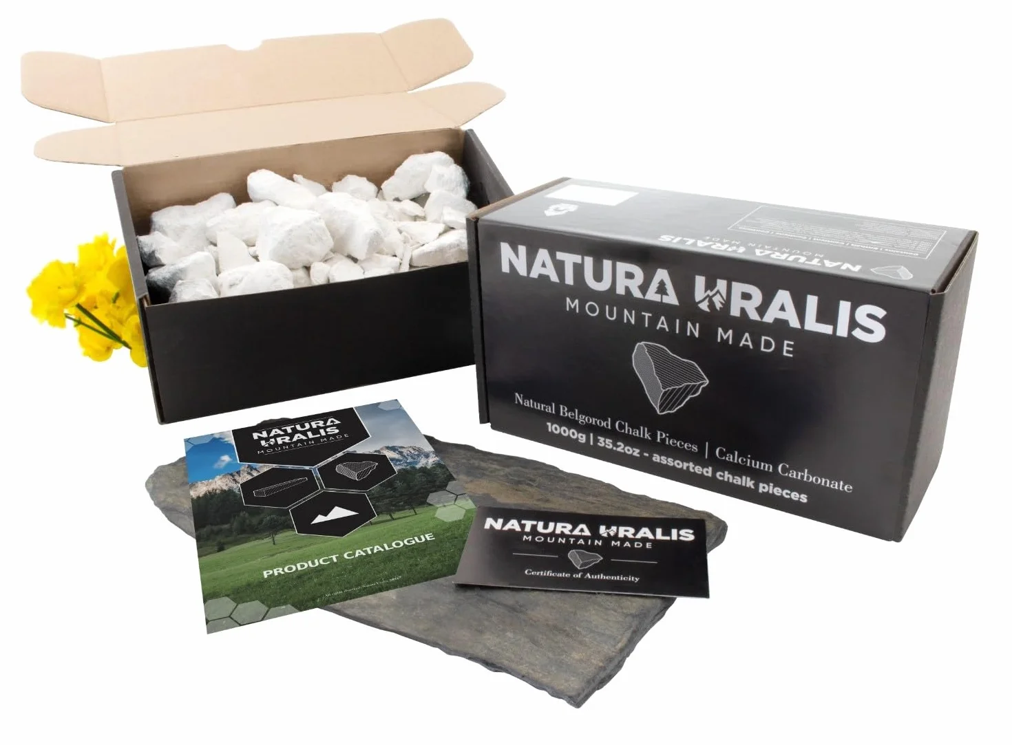 Natura Uralis Trozos de Tiza Blanca 200g - Carbonato de Calcio Natural
