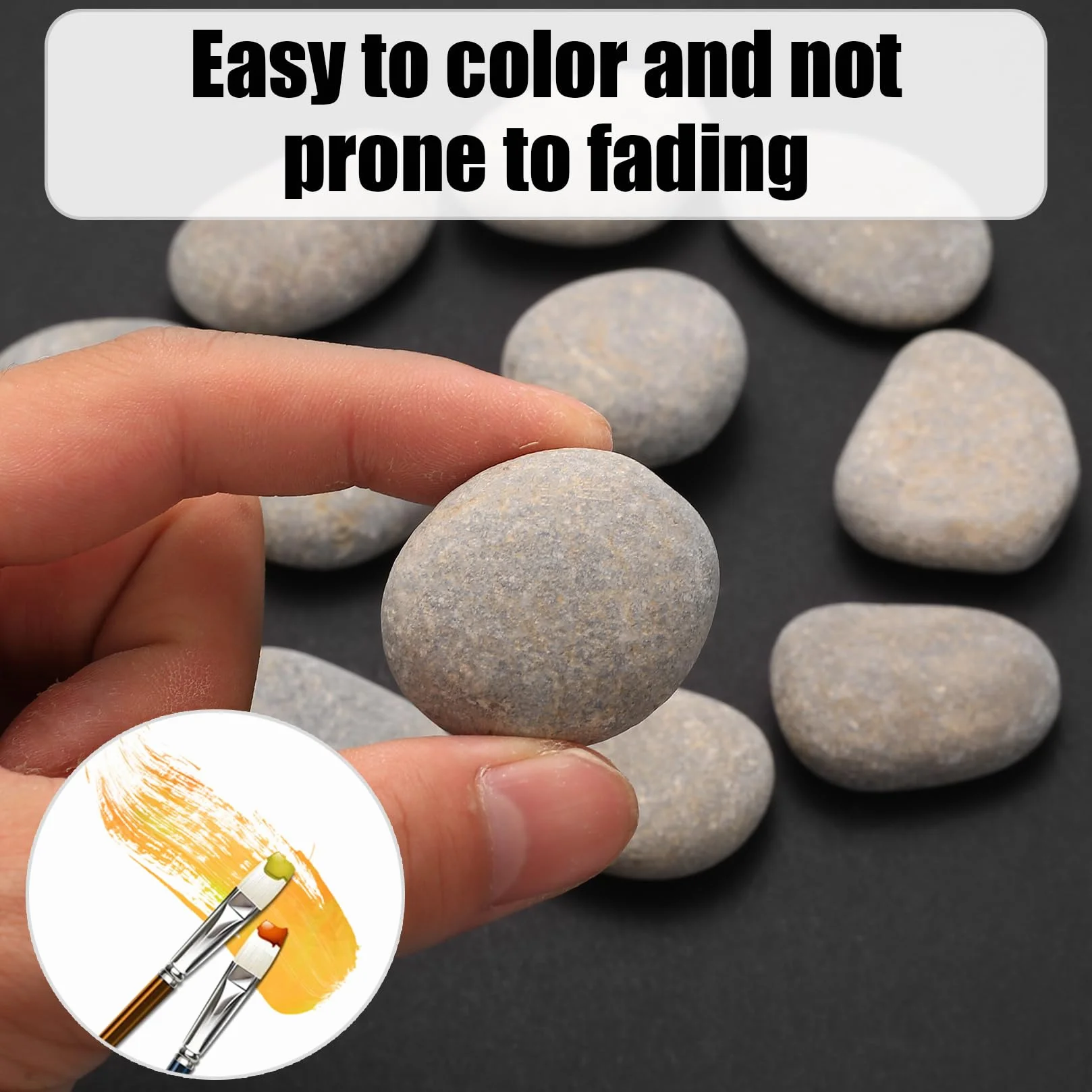 Piedras para Pintar 900g, Guijarros Planos 3-5 cm, Piedras Decorativas Naturales Lisas
