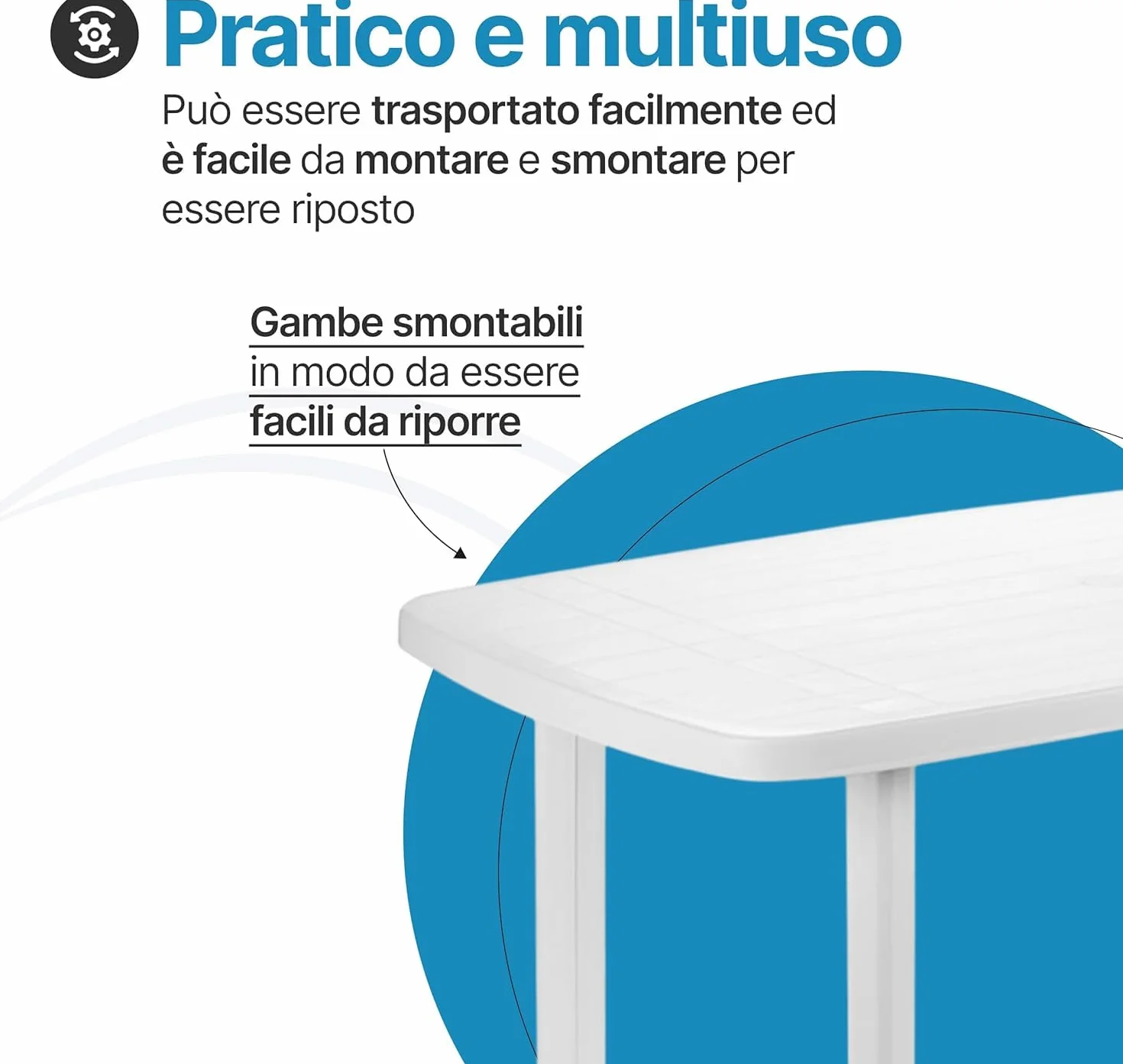 Tomaino - Juego de mesa y sillas de exterior de plástico de 6 plazas – 6 sillas con reposabrazos apilables y 1 mesa rectangular de jardín, terraza (antracita)