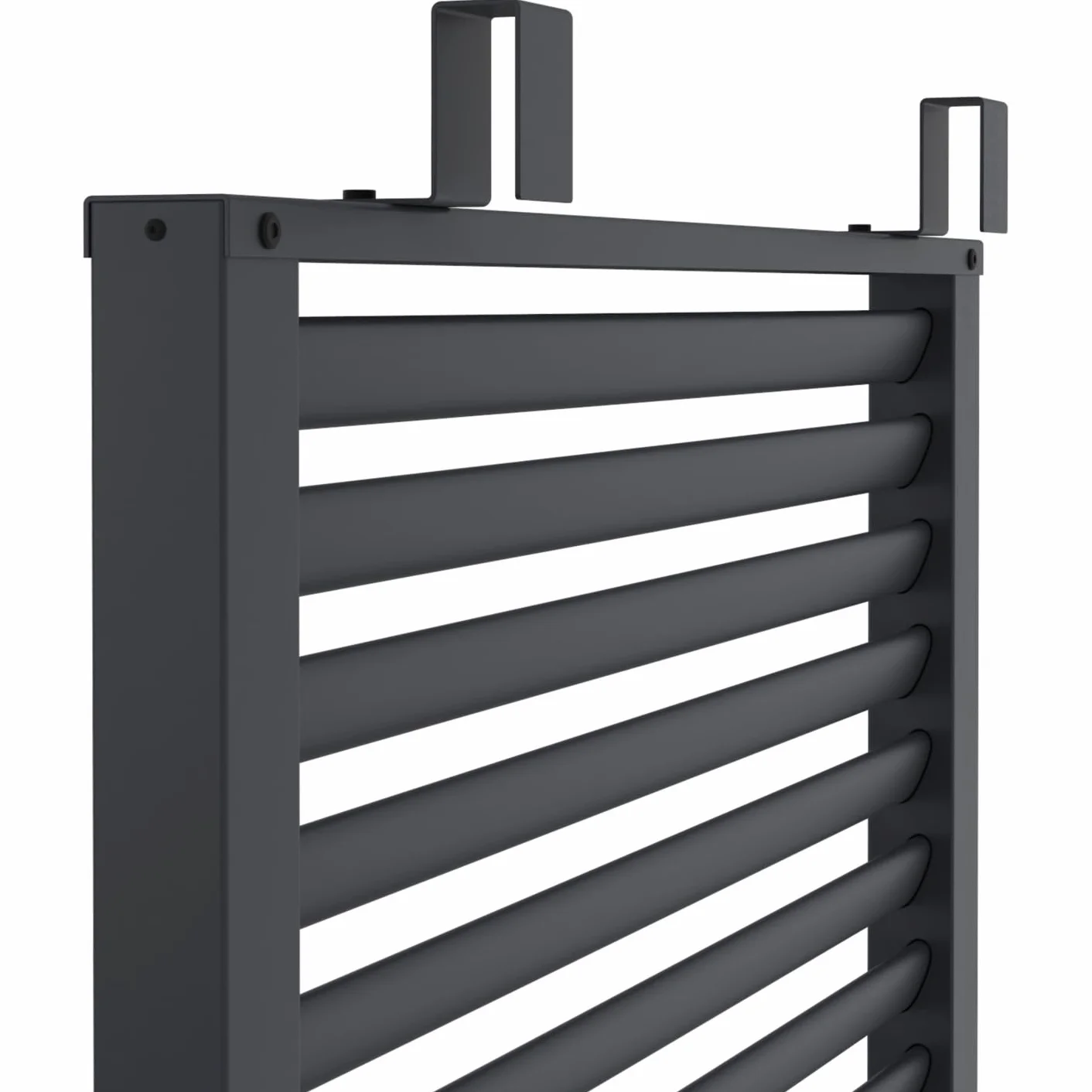 Pérgola bioclimática acero 3x4 M persianas horizontales gris antracita