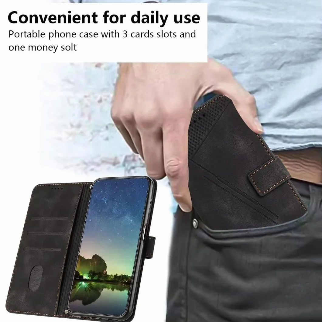 Funda tipo cartera para Xiaomi Redmi Note 12 5G, magnética de piel sintética con ranuras para tarjetas, bloqueo RFID