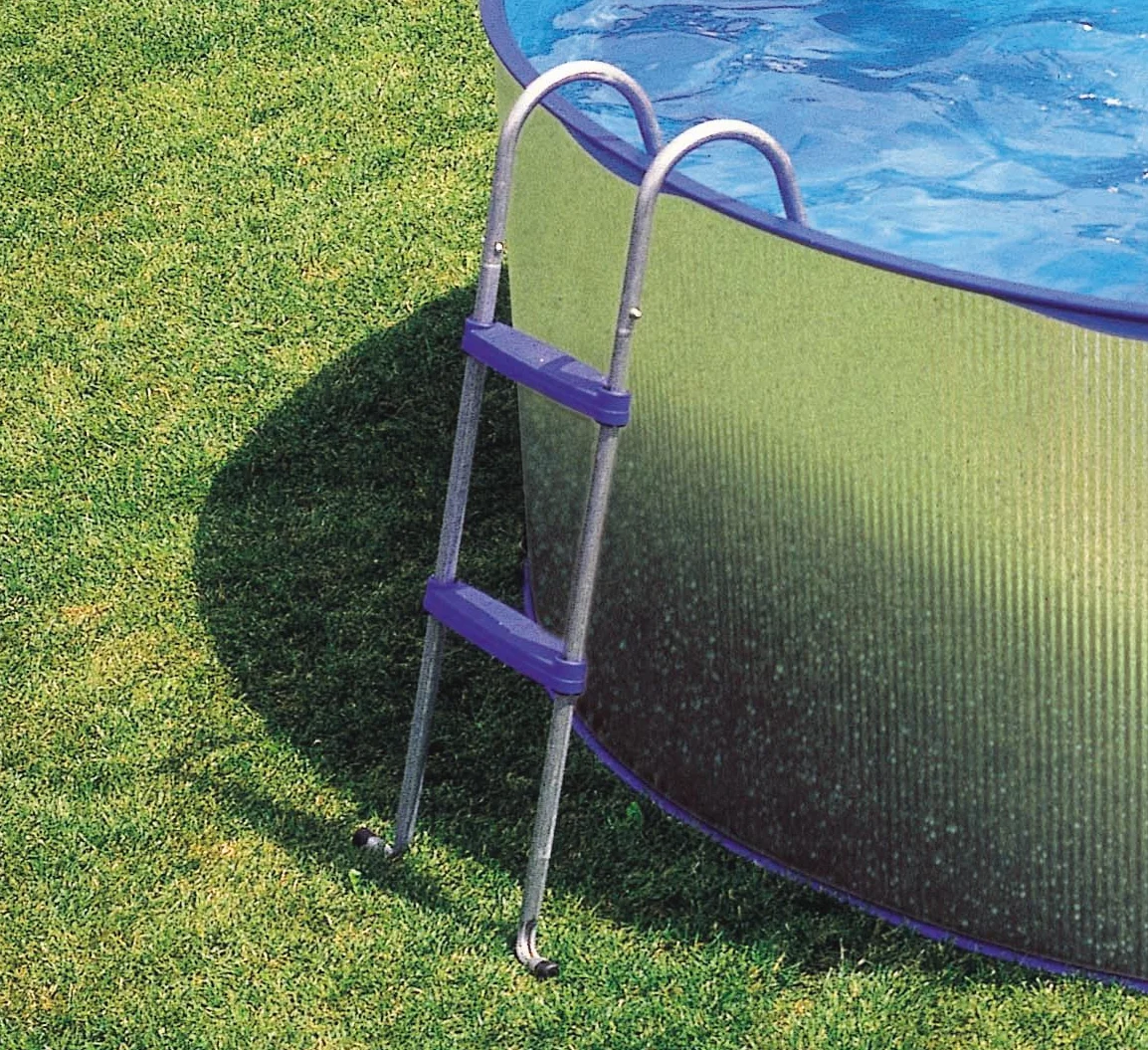 Escalera de Seguridad para Piscinas Elevadas Gre AR109 Acero Galvanizado Peldaños Antideslizantes