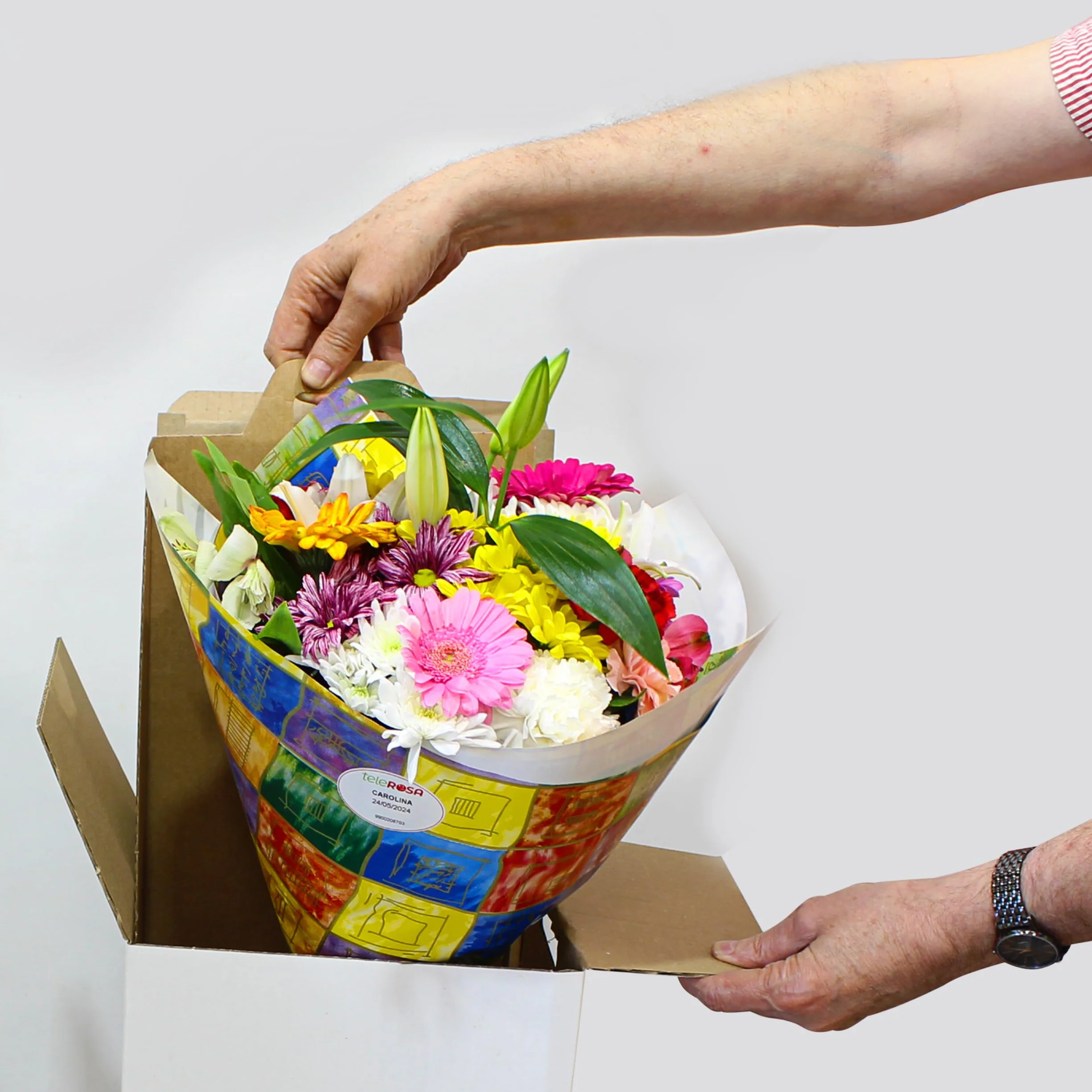 TeleROSA Ramo Primaveral Flores Naturales a Domicilio Entrega Lunes a Sábado Tarjeta Dedicatoria