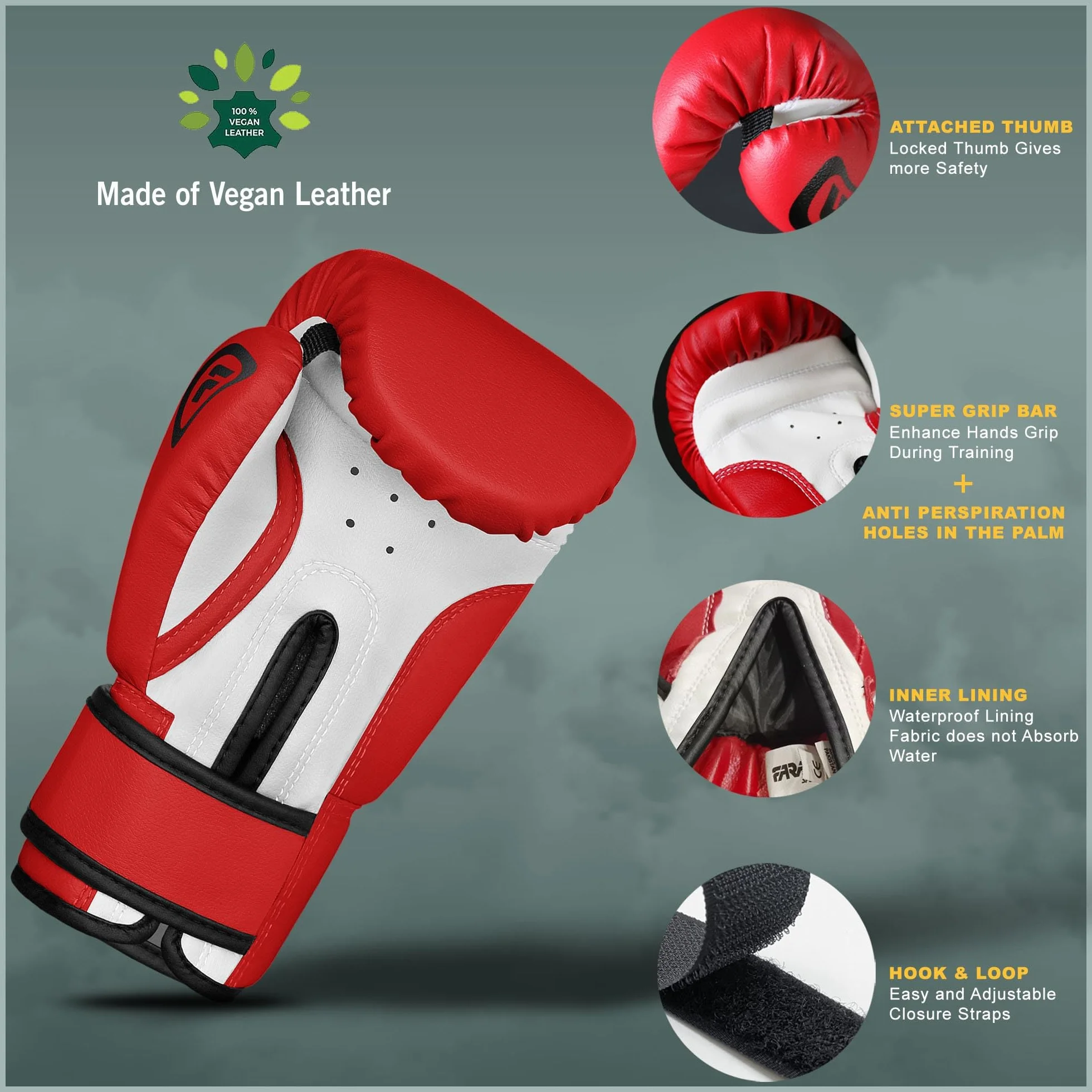 Farabi Sports Guantes Boxeo niño 4 oz 6 oz 8 oz MMA Muay Thai Saco