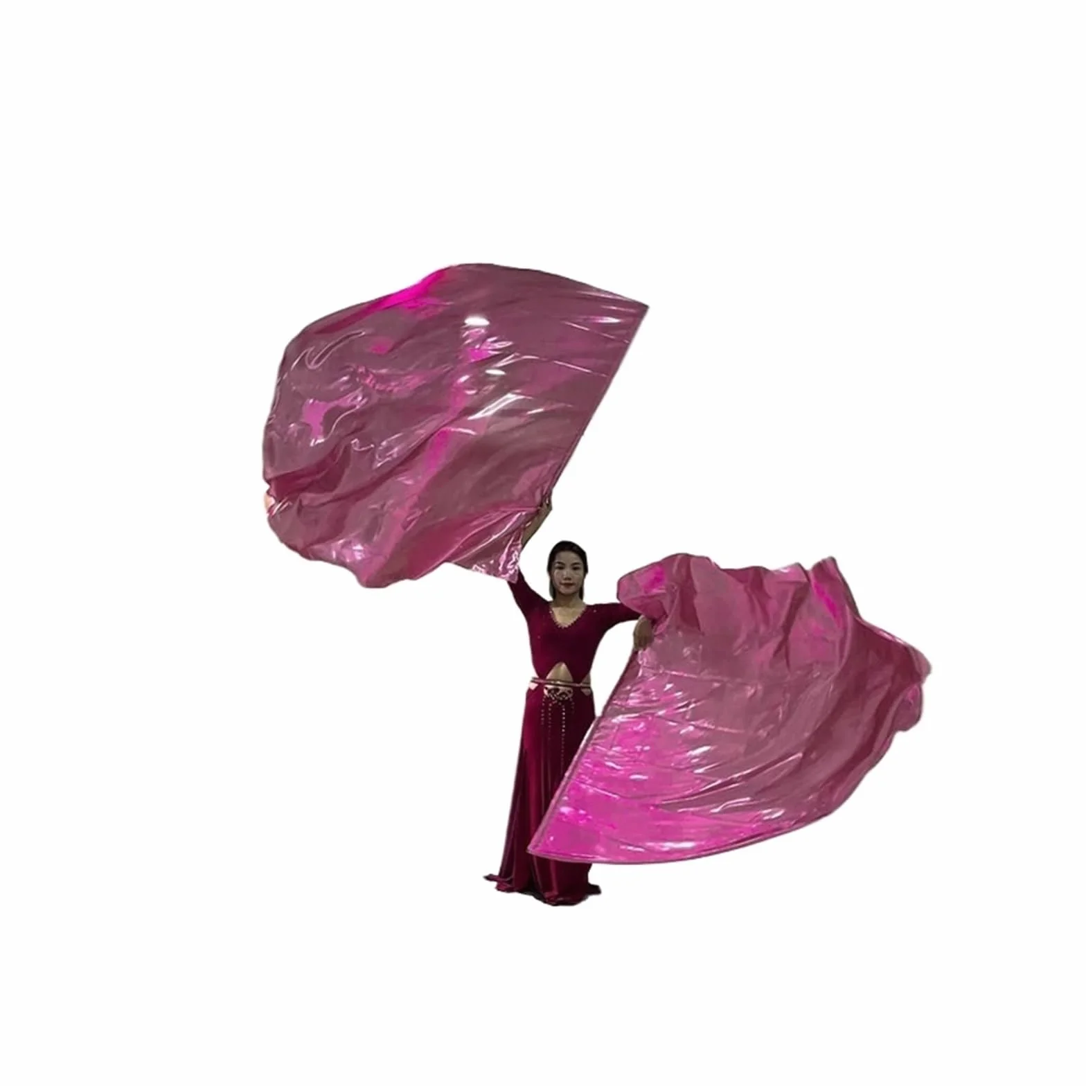 Banderas de adoración de danza de poliéster | Banderas de adoración de danza multicolor(Rose Red)