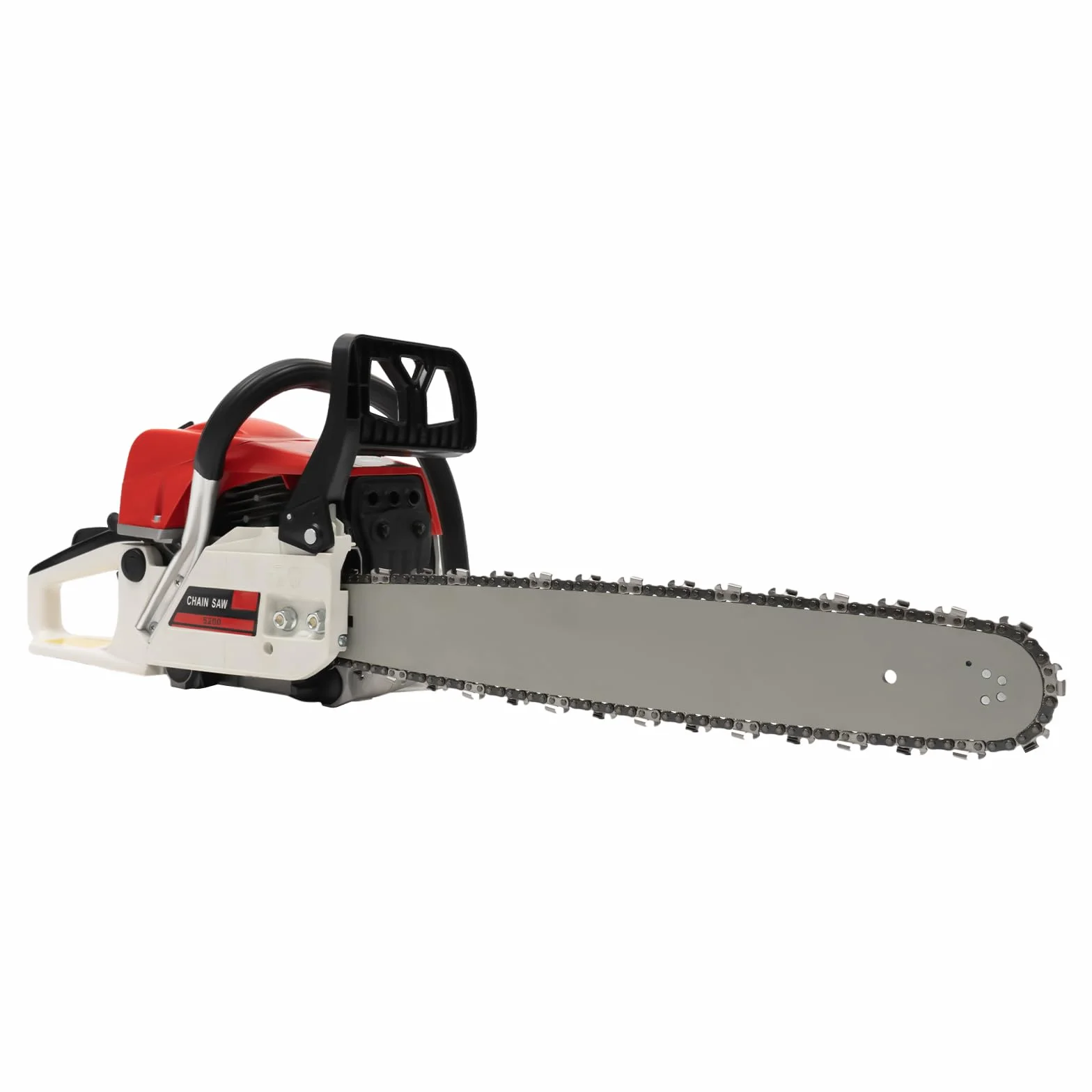 Motosierra de gasolina de 2 tiempos 52 CC, 2 kw, 51 cm de espada y cadena, 52 cm³ de cilindrada, 51 cm de diámetro de grosor de corte, 7500 rpm, motosierra manual para leña, poda de árbol y cuidado