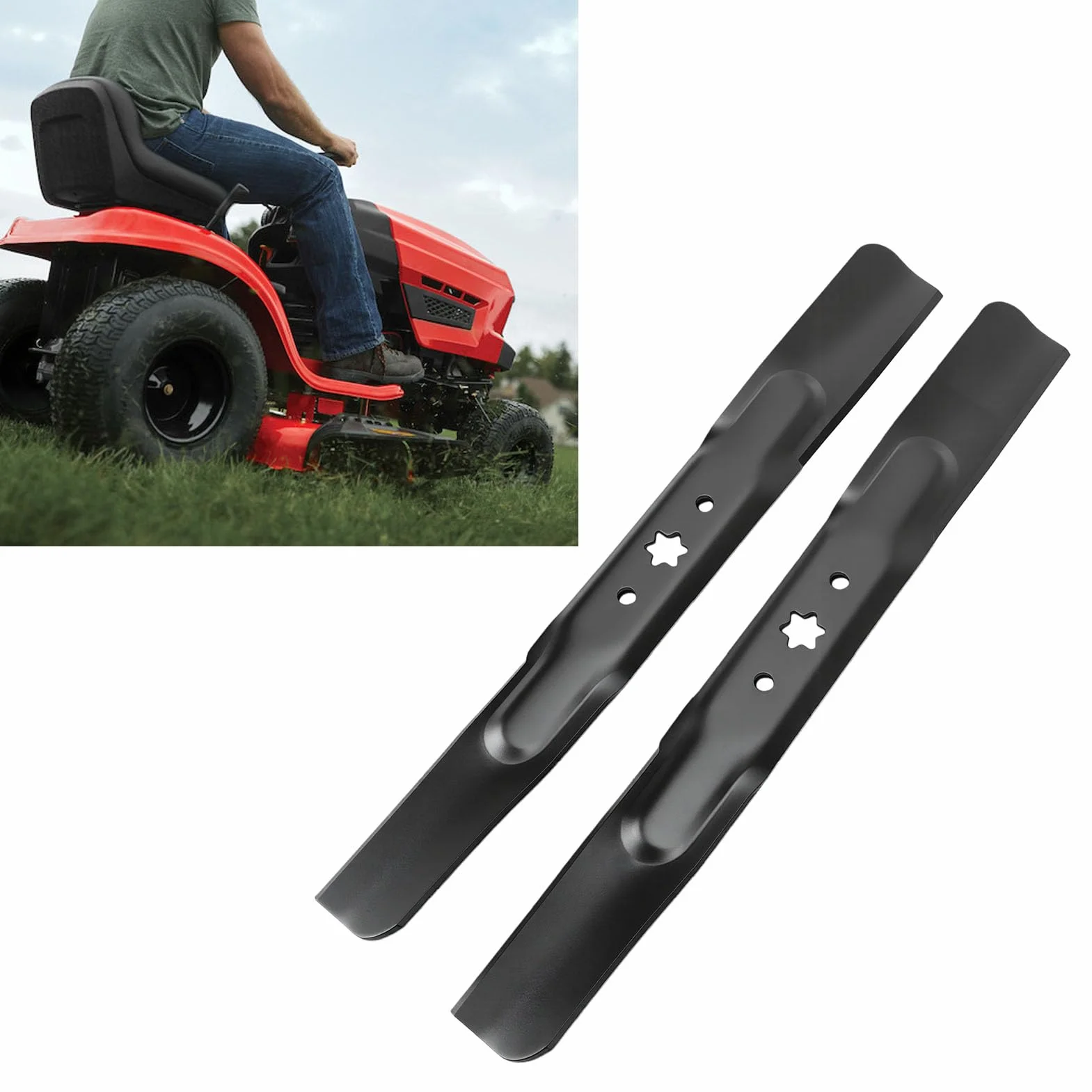 AMONIDA Cuchillas para Cortacésped de 42 Pulgadas de Elevación Alta, 2 uds., Repuesto para Troy Bilt, Acero Duradero