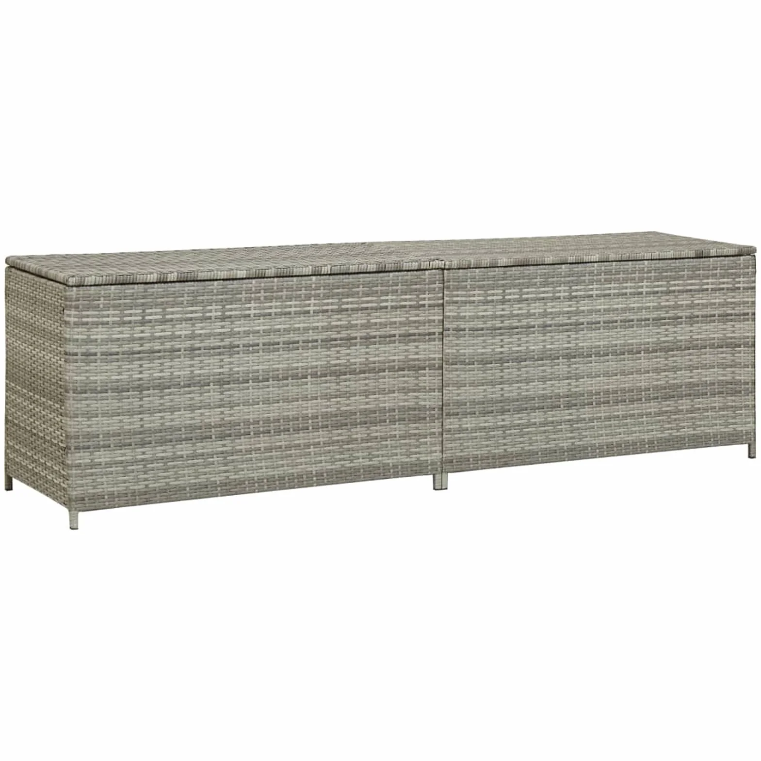 IKAYAA Baúl de Exterior Ratán PE 200x50x60 cm Gris