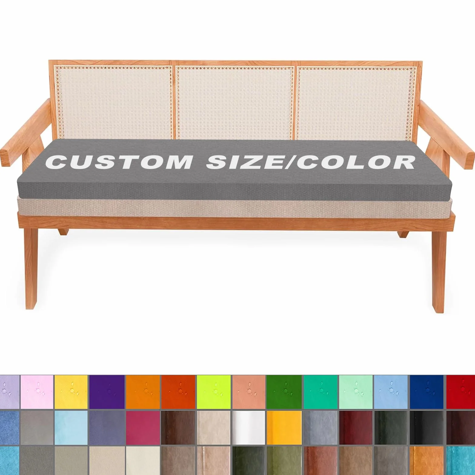 Cojines Banco Tamaño Personalizado para Interiores y Exteriores, Jardín, Cocina, Comedor
