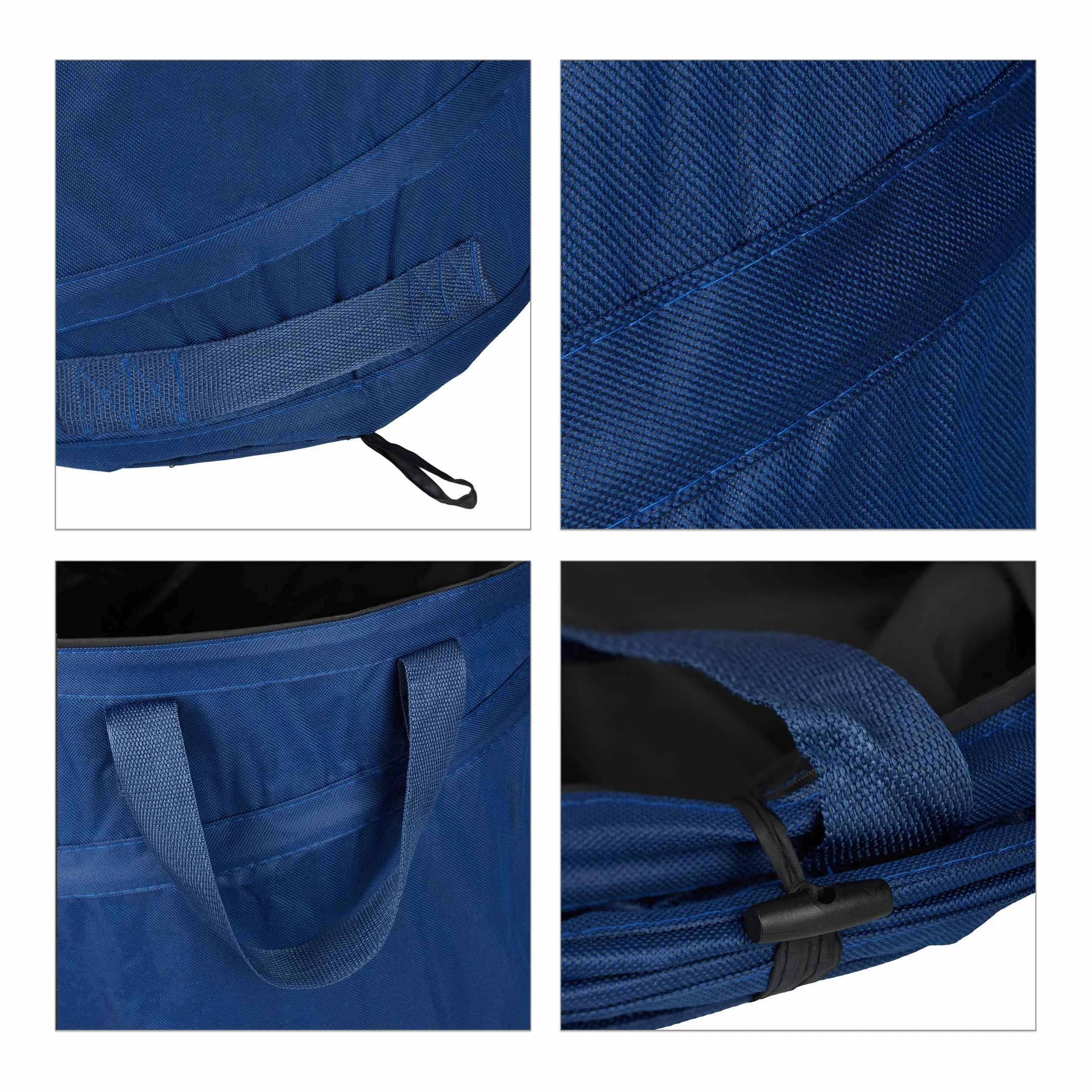 Relaxdays Sacos Hojas PopUp 120L Auto-desplegables Impermeable UV Azul Set2