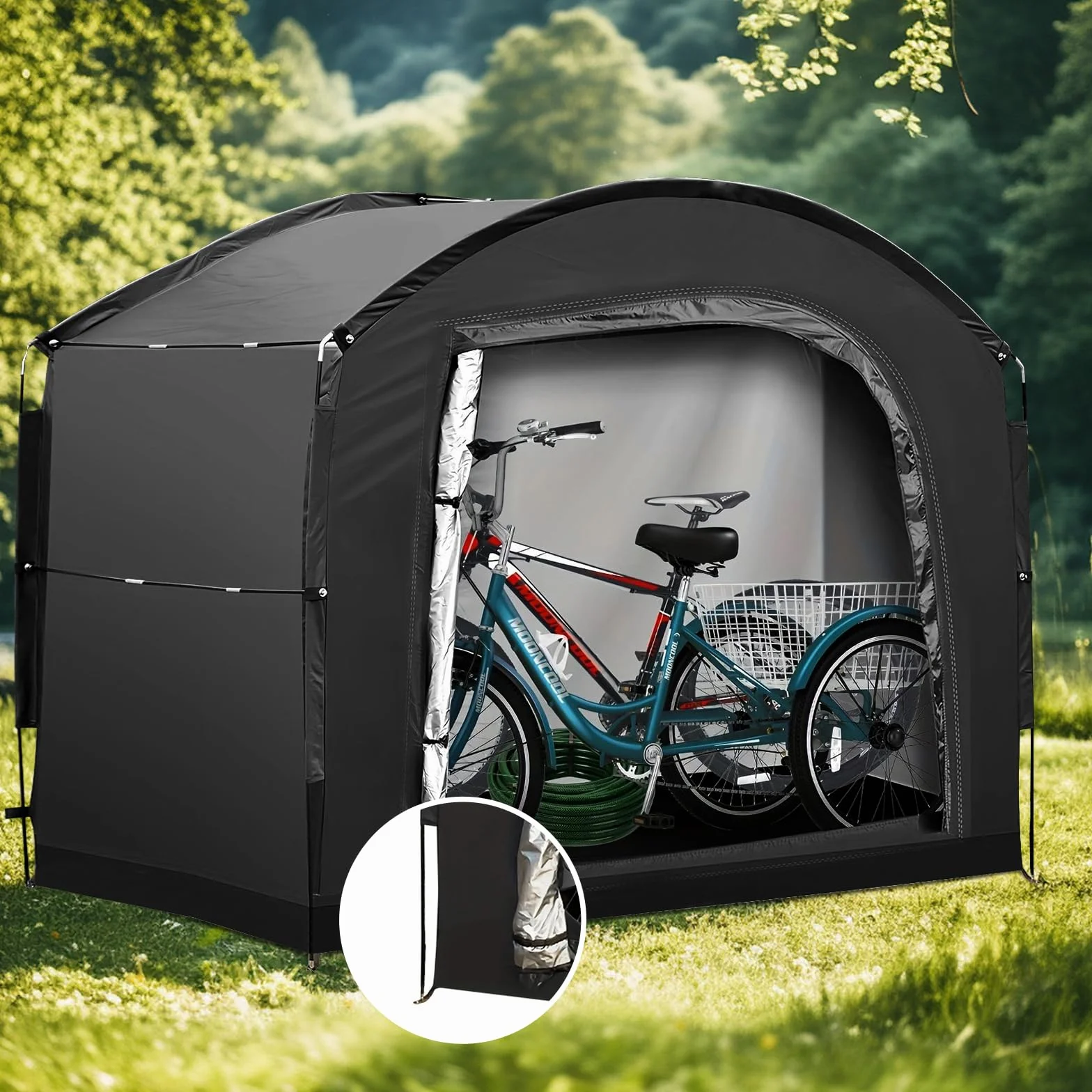 Tienda de campaña para bicicleta Oxford 210D portátil garaje exterior cúpula