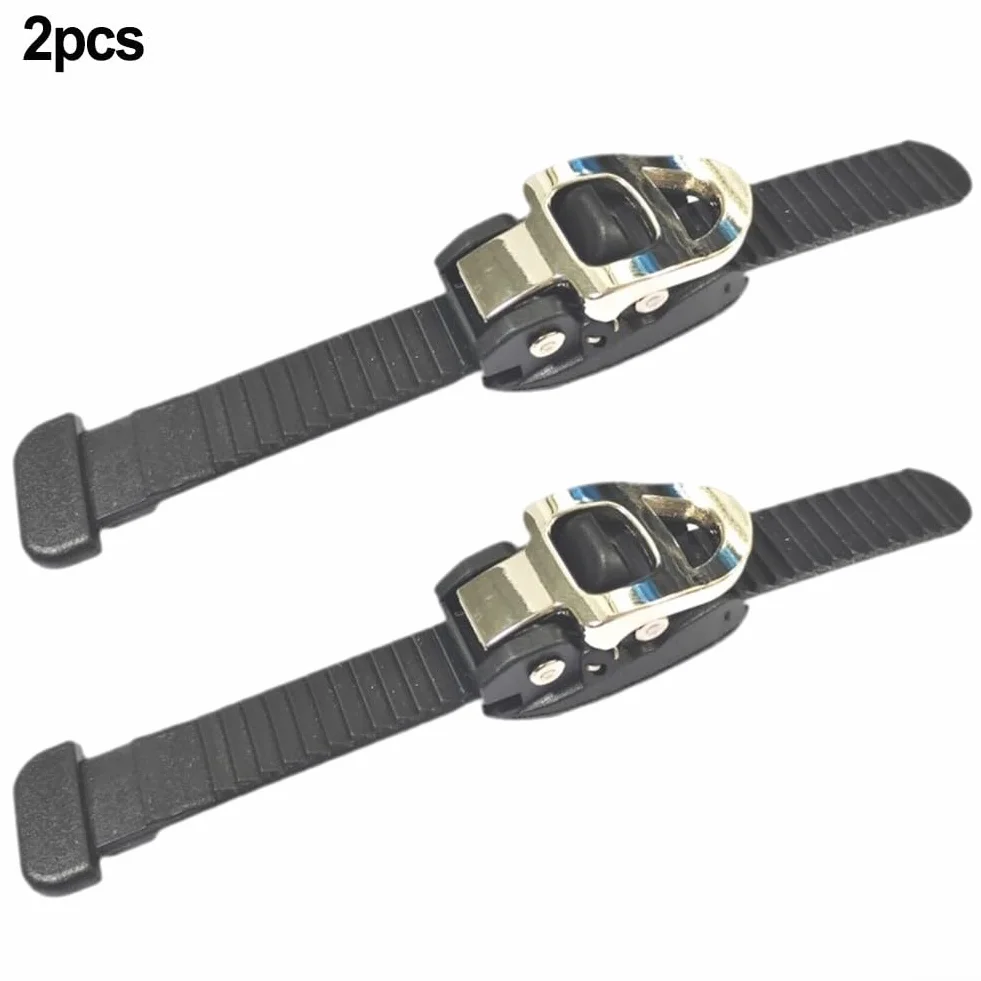 Hebillas de patinaje en línea, correas de metal ajustables 150 cm, piezas de patines PVC negro, 2 piezas