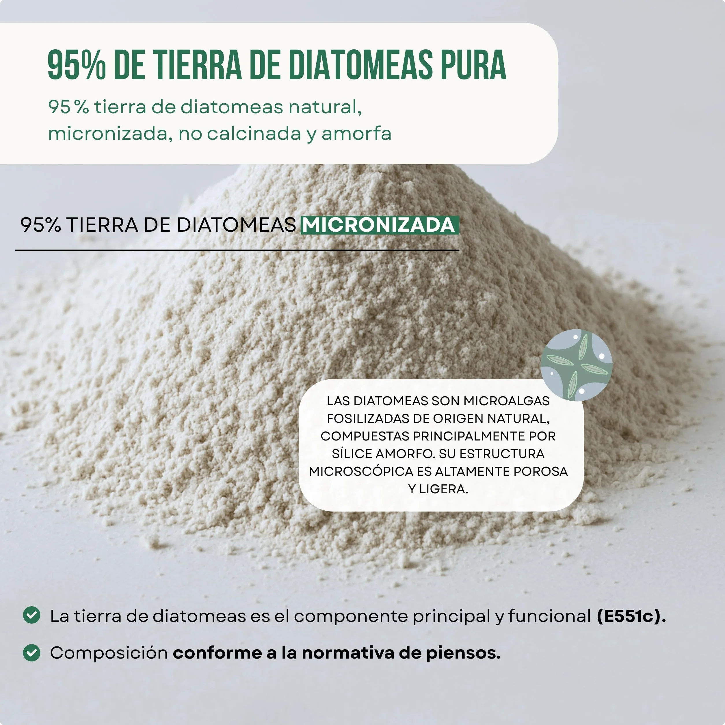 ECO Tierra de Diatomeas Micronizada 20kg – Complemento Mineral para Alimentación Animal