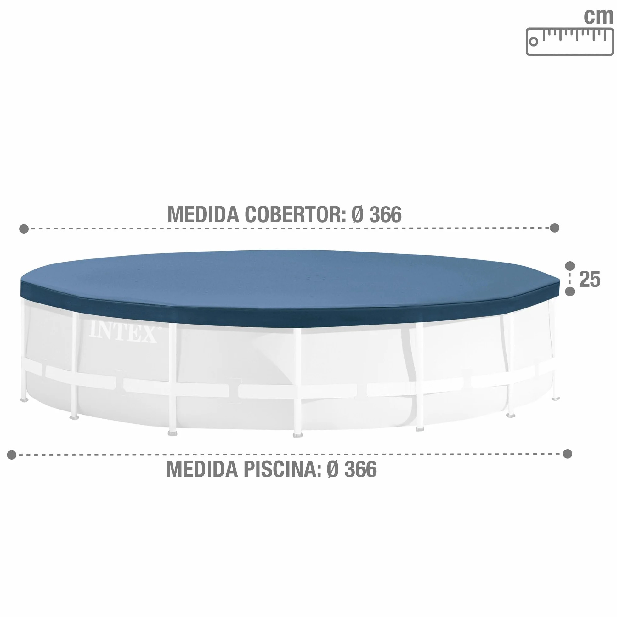 Intex Cobertor Piscina Metal Frame 366CM
