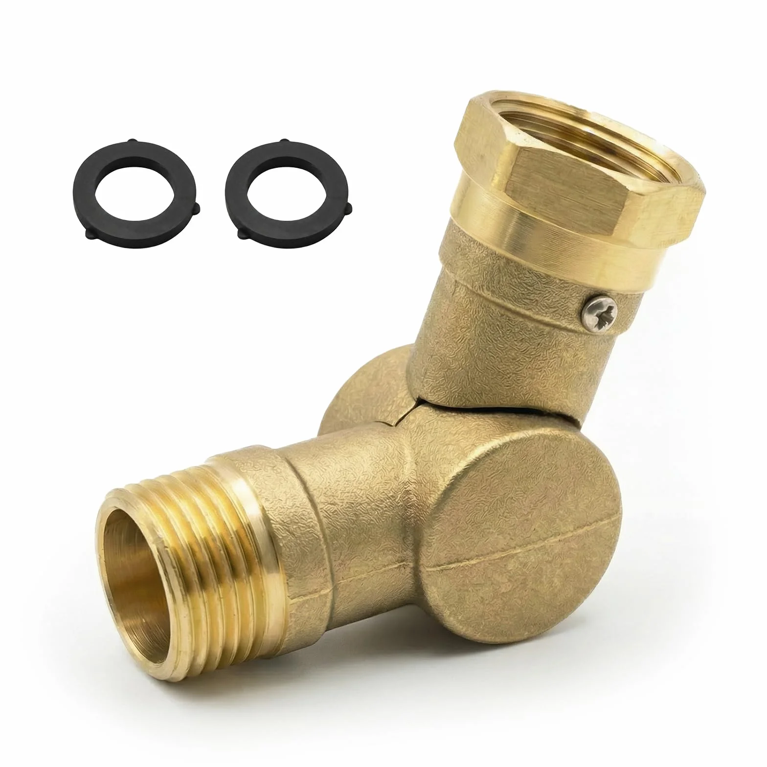 Conector giratorio de manguera ajustable de 180° y 360°, conector de codo de manguera de jardín de latón ajustable para caravanas/campistas al aire libre, riego de jardín para patio, se adapta a