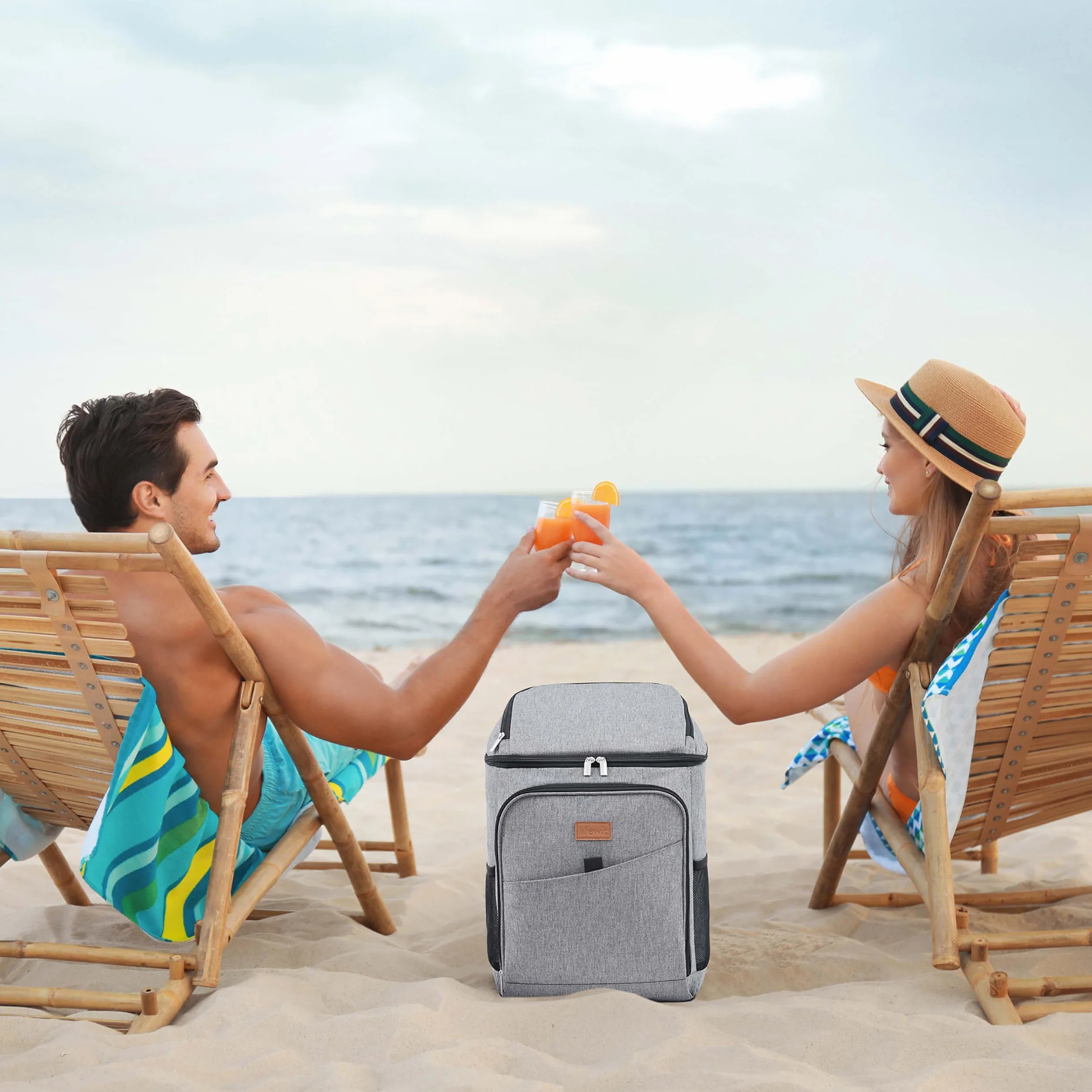 Lifewit Mochila Nevera Isotérmica 26L Gris Portátil para Playa Camping Viaje