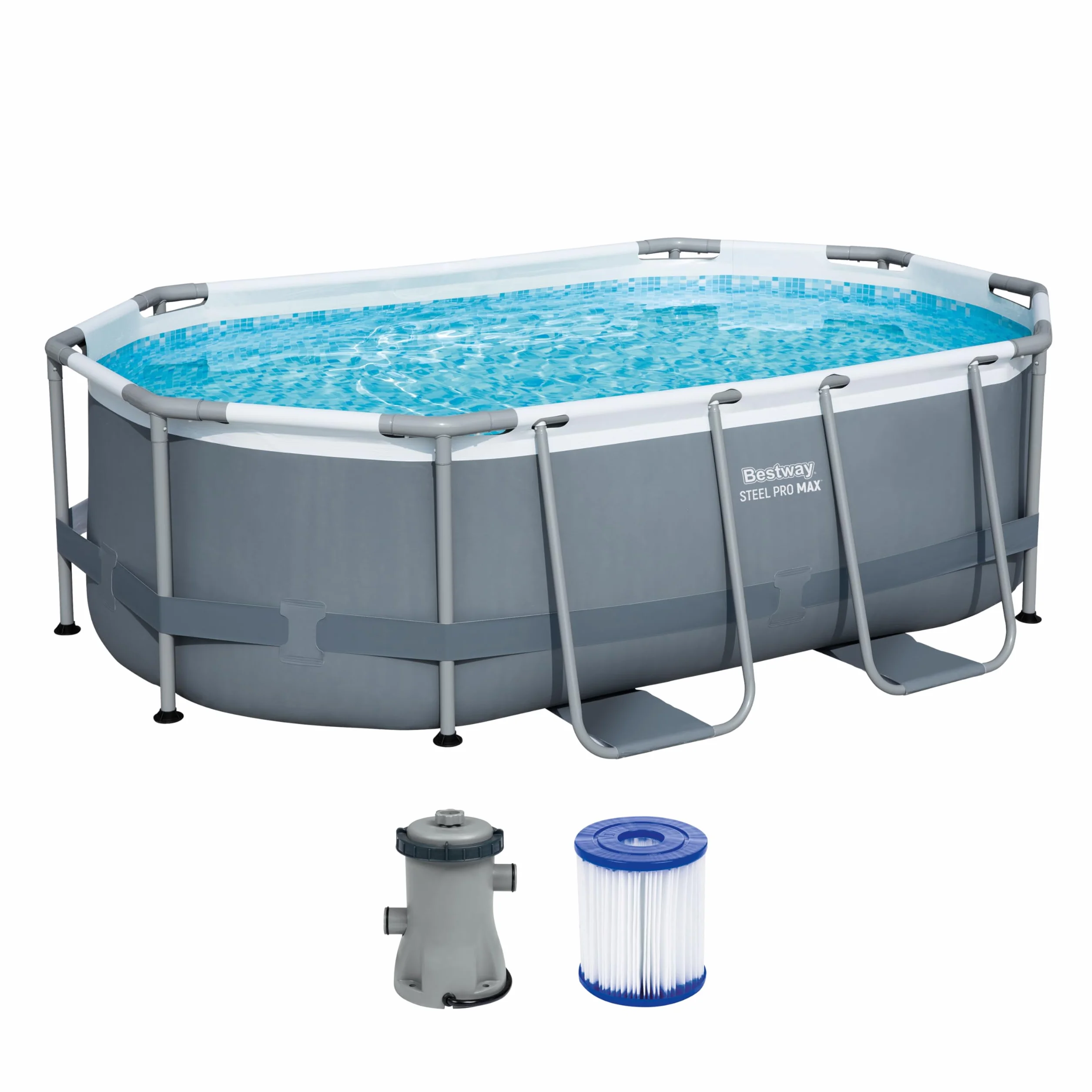 Bestway Juego de Piscina Ovalada 10' x 6'7" x 33" 3.05m x 2m x 84cm