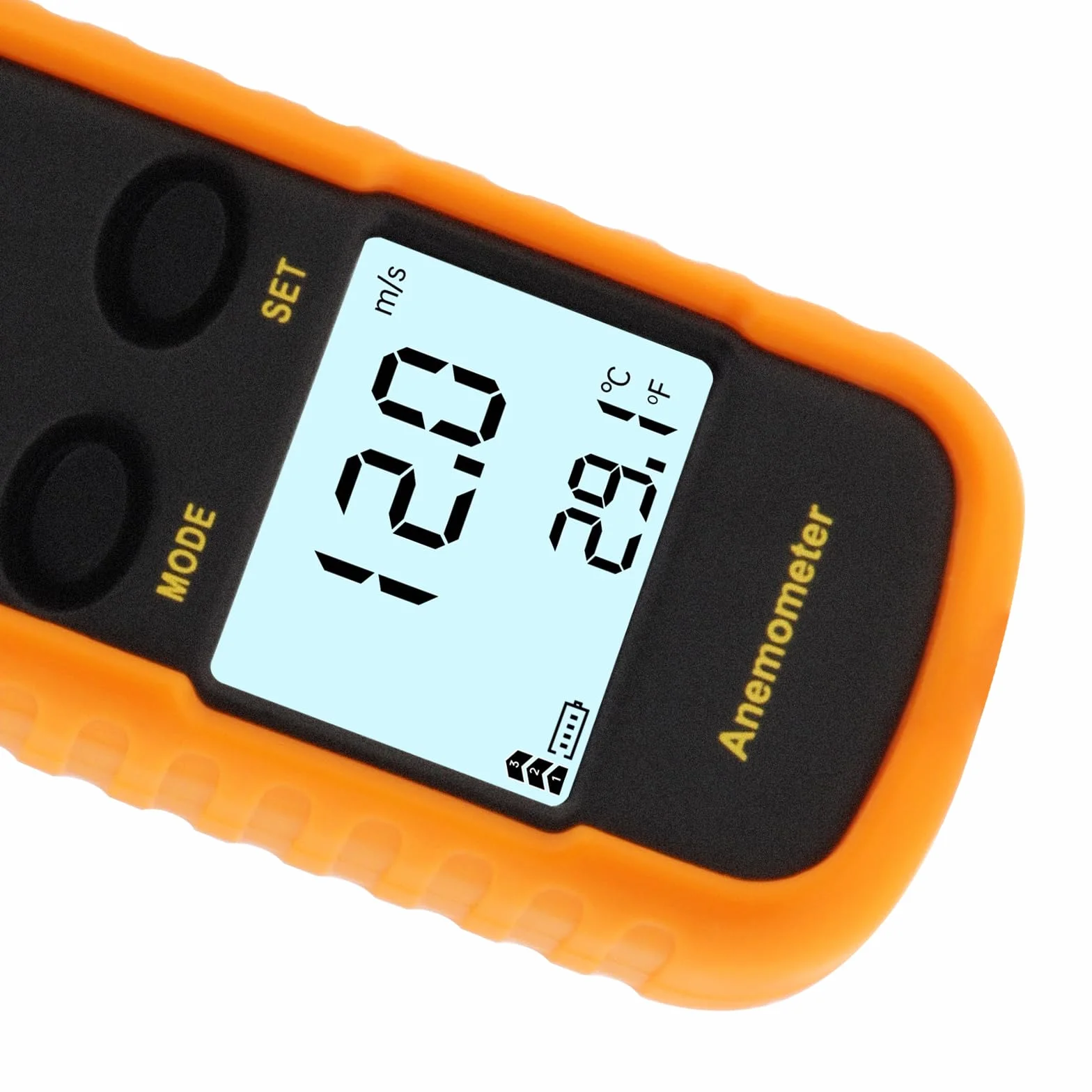 Anemómetro de mano digital con pantalla LCD, medidor de velocidad del viento MAX/MIN/AVG para cometas y meteorología