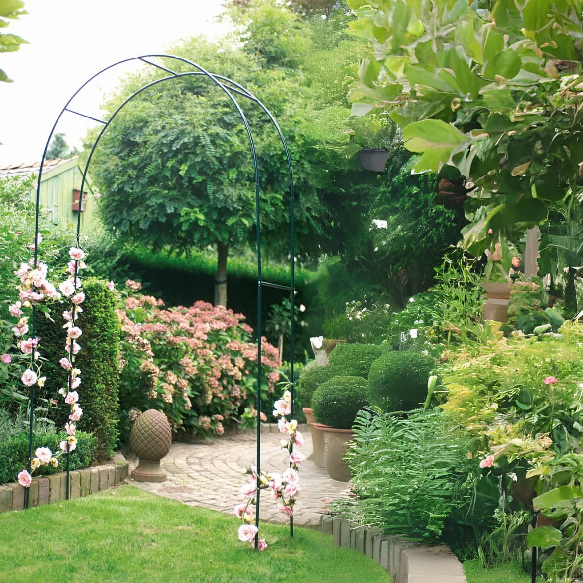 Kinzo Rose Arco Pérgola metálica Duradera 240 x 140 cm para jardín y terraza