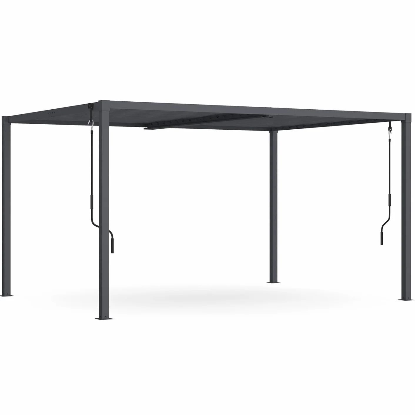 Pergola bioclimática cuchillas orientables 3 x 4 m aluminio gris antracita