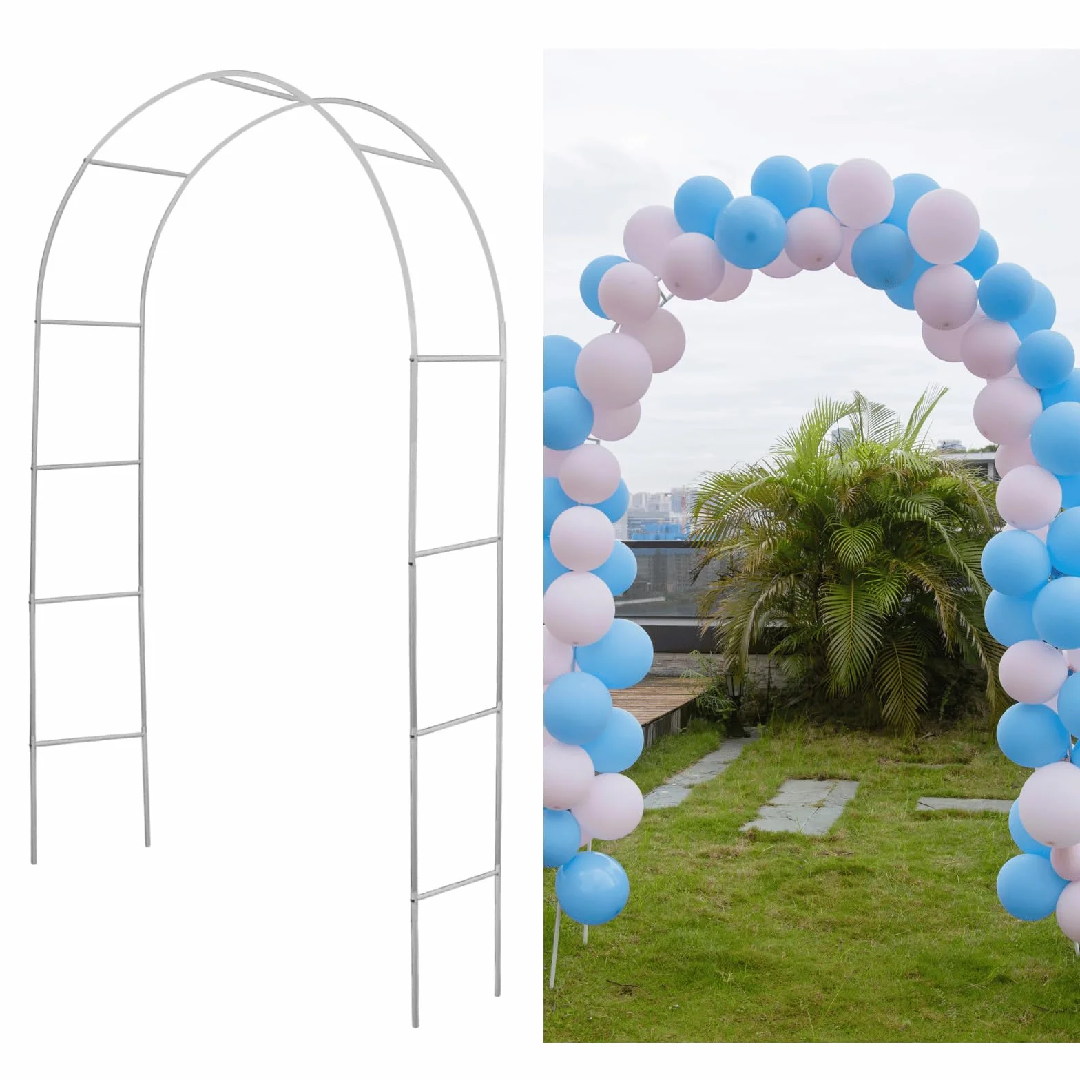 Mr. Ton Arco de Boda Jardín Pérgola 240x140 cm Exteriores Plantas Trepadoras