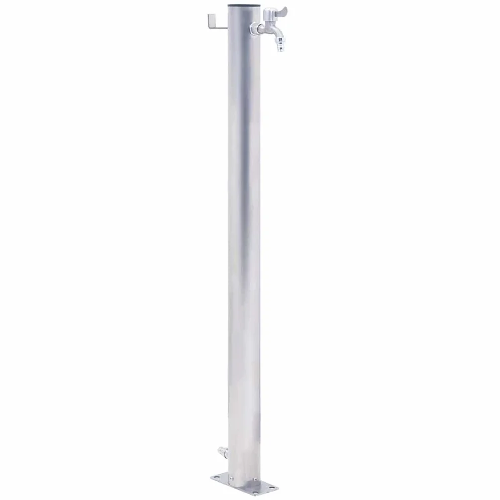 Generisch Columna de agua para jardín, diseño cuadrado, estación de agua resistente a la intemperie para jardín, terraza y patio (100 cm, redonda)